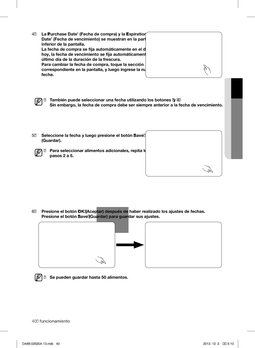 Samsung RF4289HAR user manual Funcionamiento 