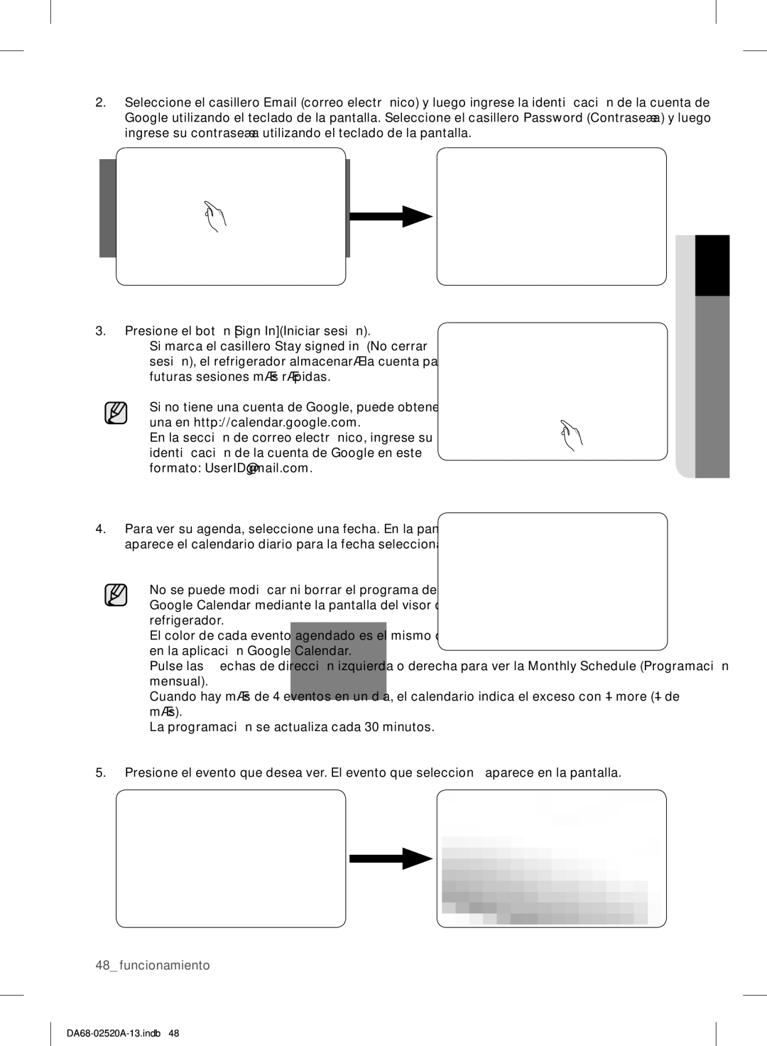 Samsung RF4289HAR user manual Funcionamiento 