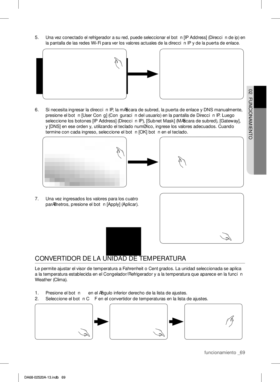 Samsung RF4289HAR user manual Convertidor DE LA Unidad DE Temperatura 