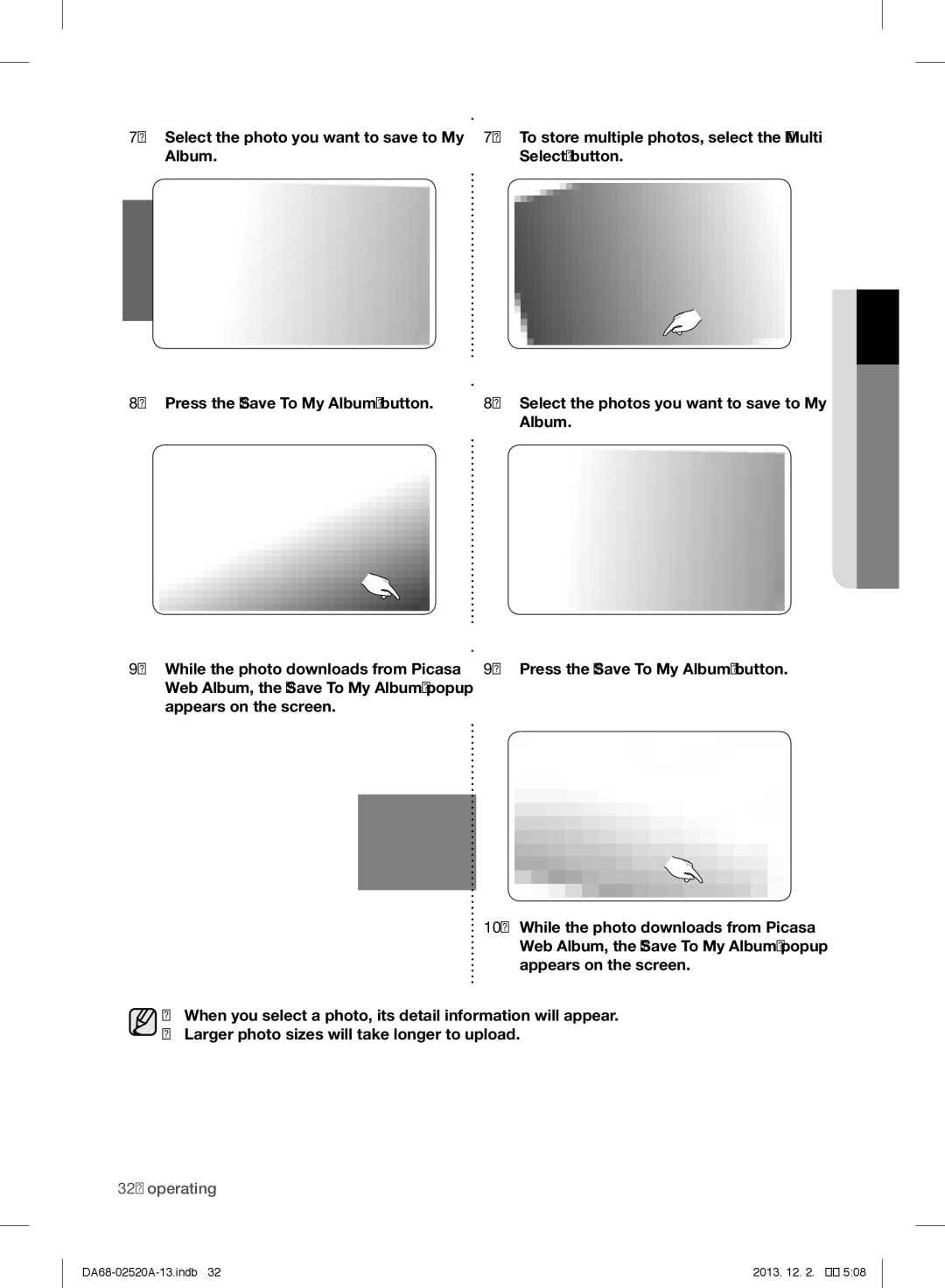 Samsung RF4289HAR user manual Operating 