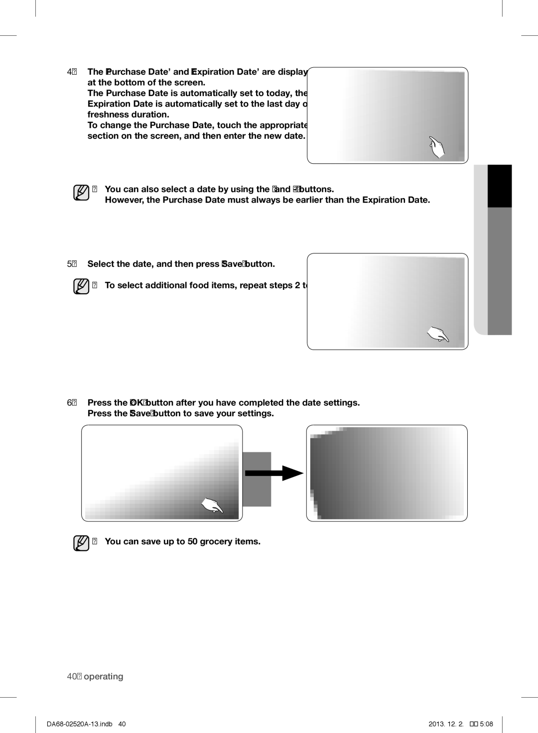 Samsung RF4289HAR user manual Operating 