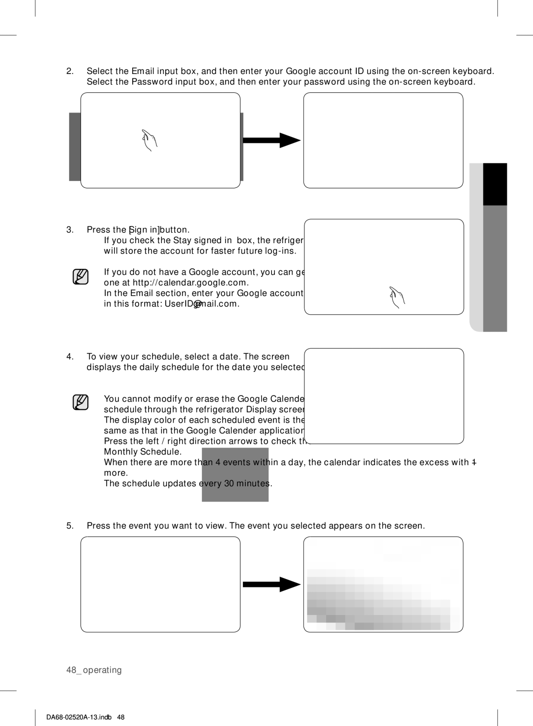 Samsung RF4289HAR user manual Press the Sign in button 