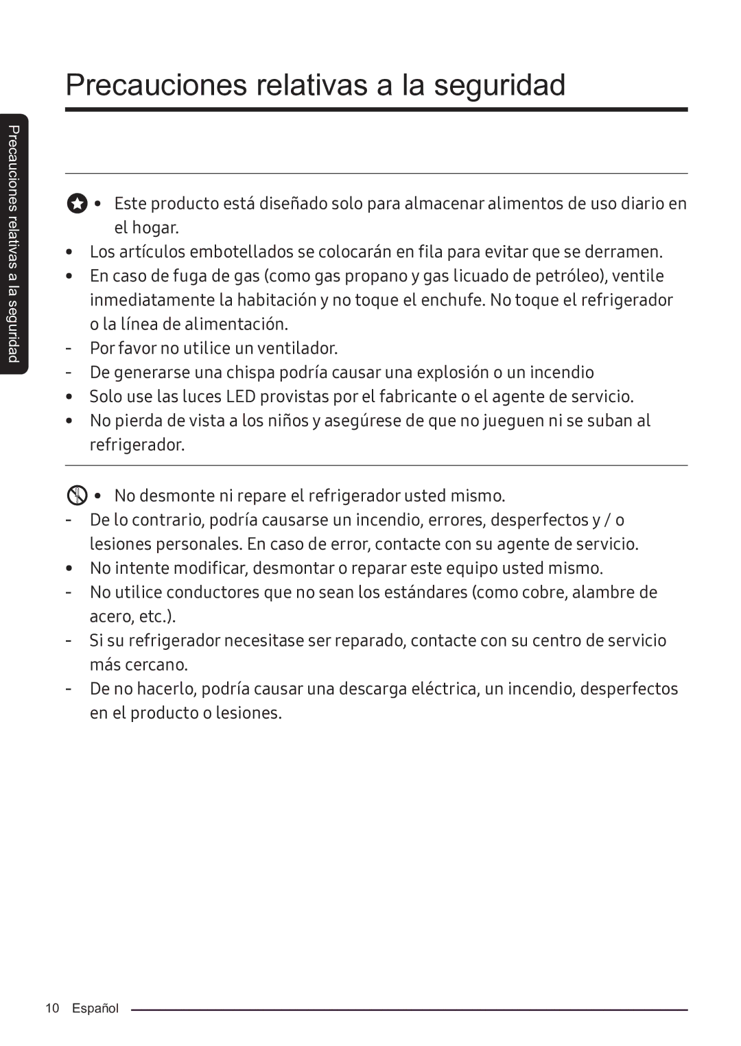 Samsung RF50K5920S8/ES manual Precauciones relativas a la seguridad 