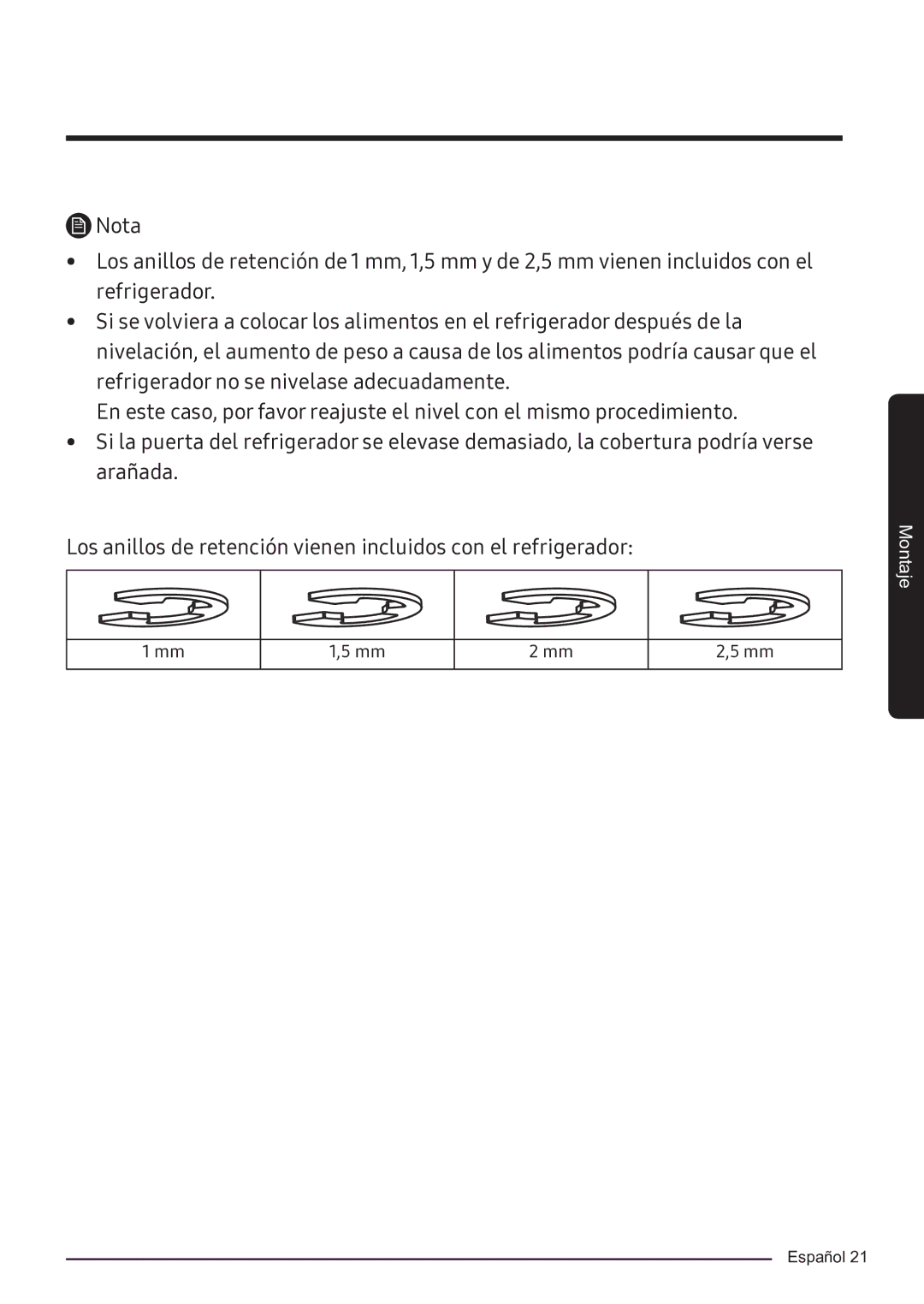 Samsung RF50K5920S8/ES manual Montaje 