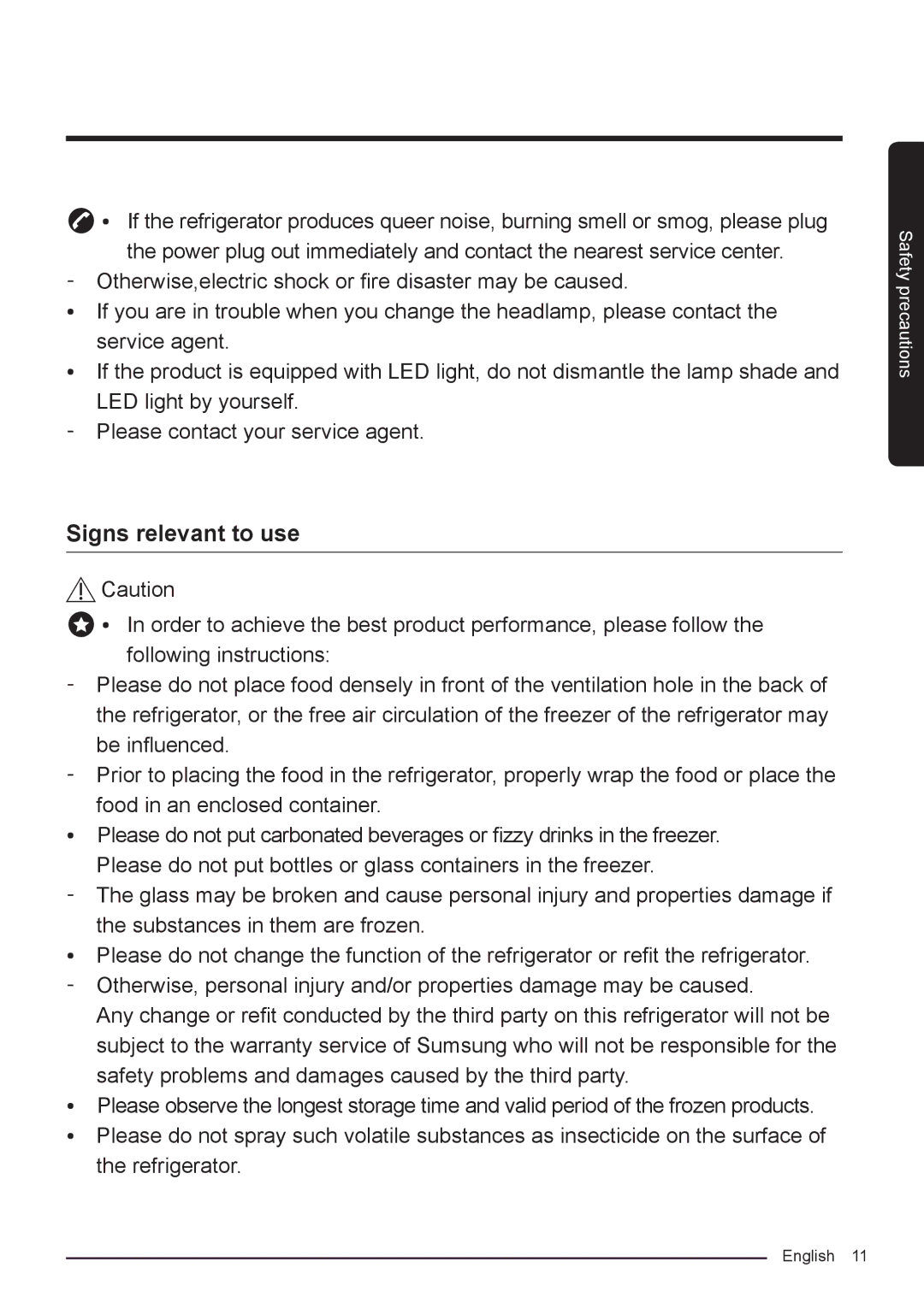 Samsung RF50K5920FG/ML, RF50K5920S8/ML manual Signs relevant to use 