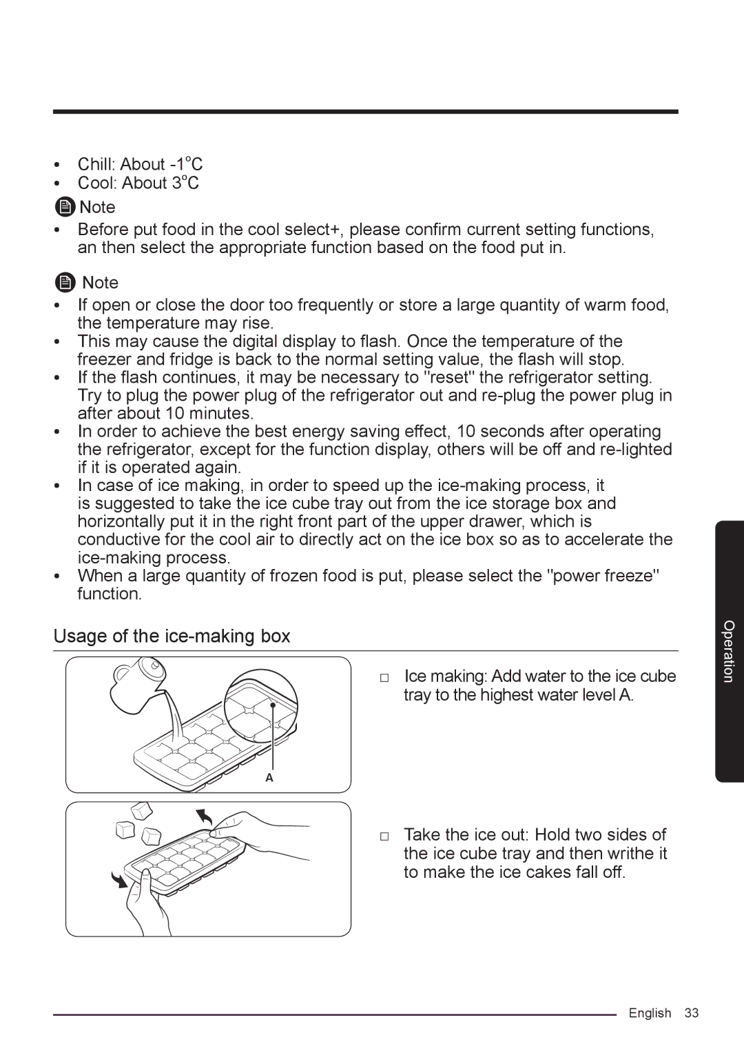 Samsung RF50K5920FG/ML, RF50K5920S8/ML manual Usage of the ice-making box 