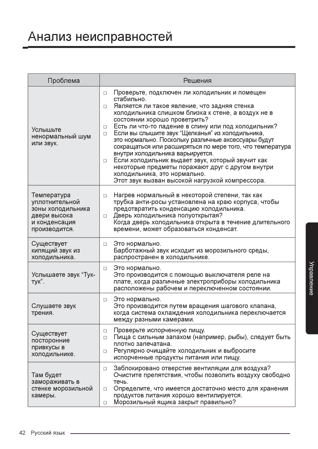 Samsung RF50K5920S8/WT, RF50K5961DP/WT manual Проблема Решения 