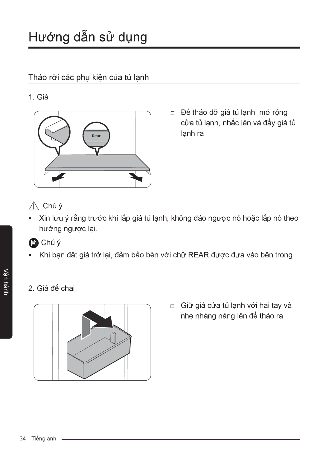 Samsung RF50K5961DP/SV, RF50K5821FG/SV manual Tháo rời các phụ kiện của tủ lạnh 