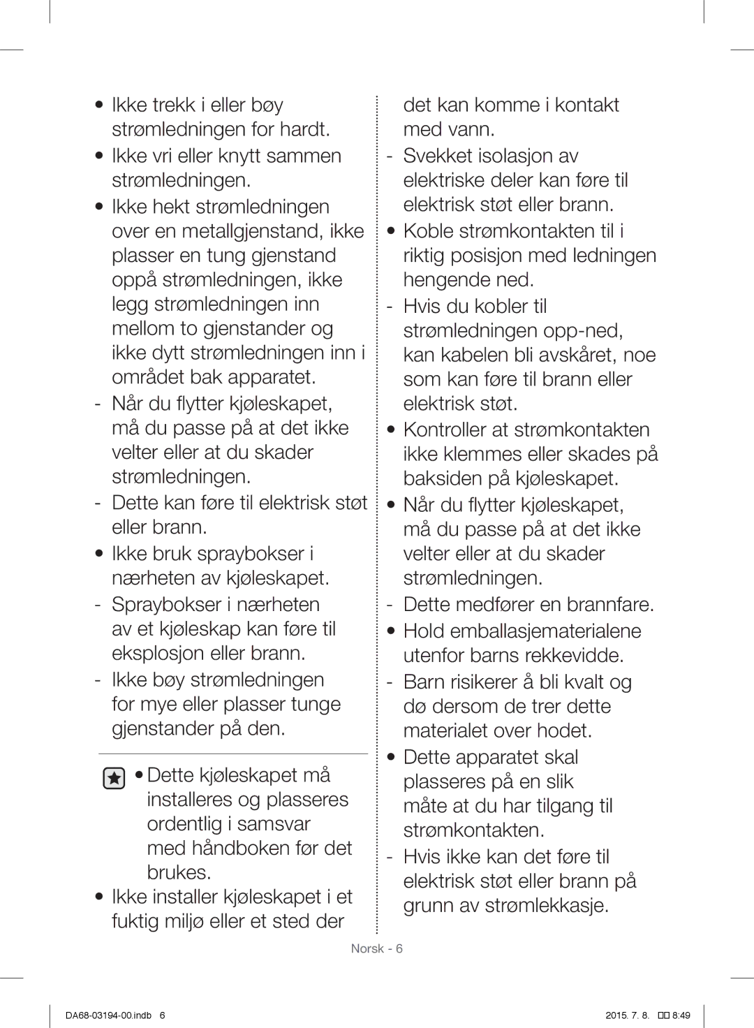 Samsung RF56J9040SR/EF manual Norsk 