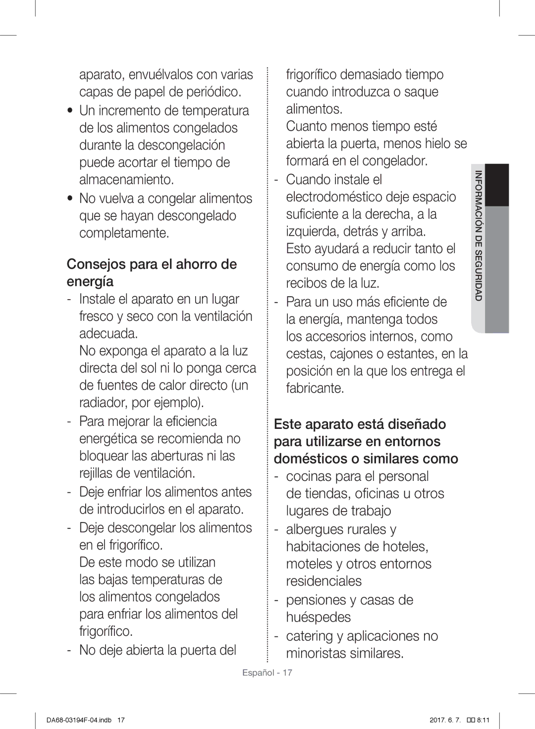 Samsung RF56J9041SR/EO, RF56J9041SR/EG, RF56J9040SR/EF, RF60J9000SL/ES, RF60J9021SR/ES manual Español 