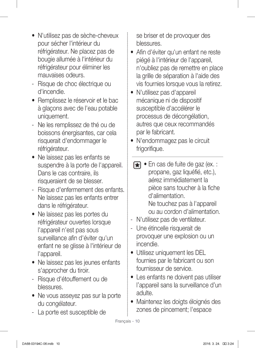 Samsung RF56J9041SR/EG manual Maintenez les doigts éloignés des zones de pincement lespace 