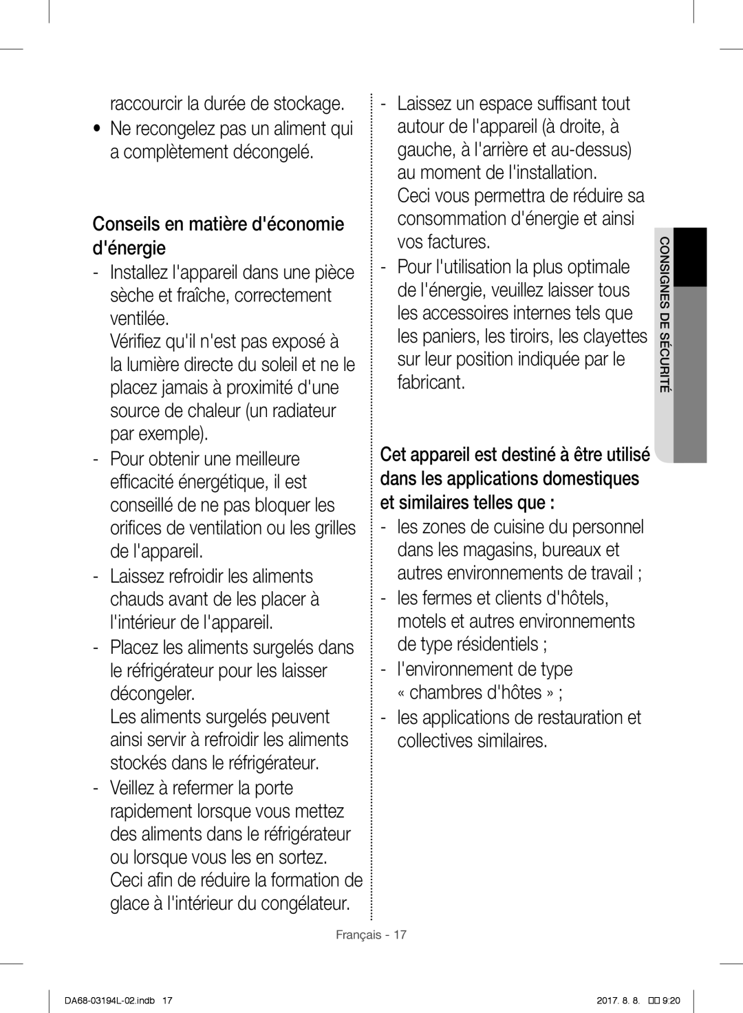 Samsung RF56J9071SR/WS manual Raccourcir la durée de stockage 