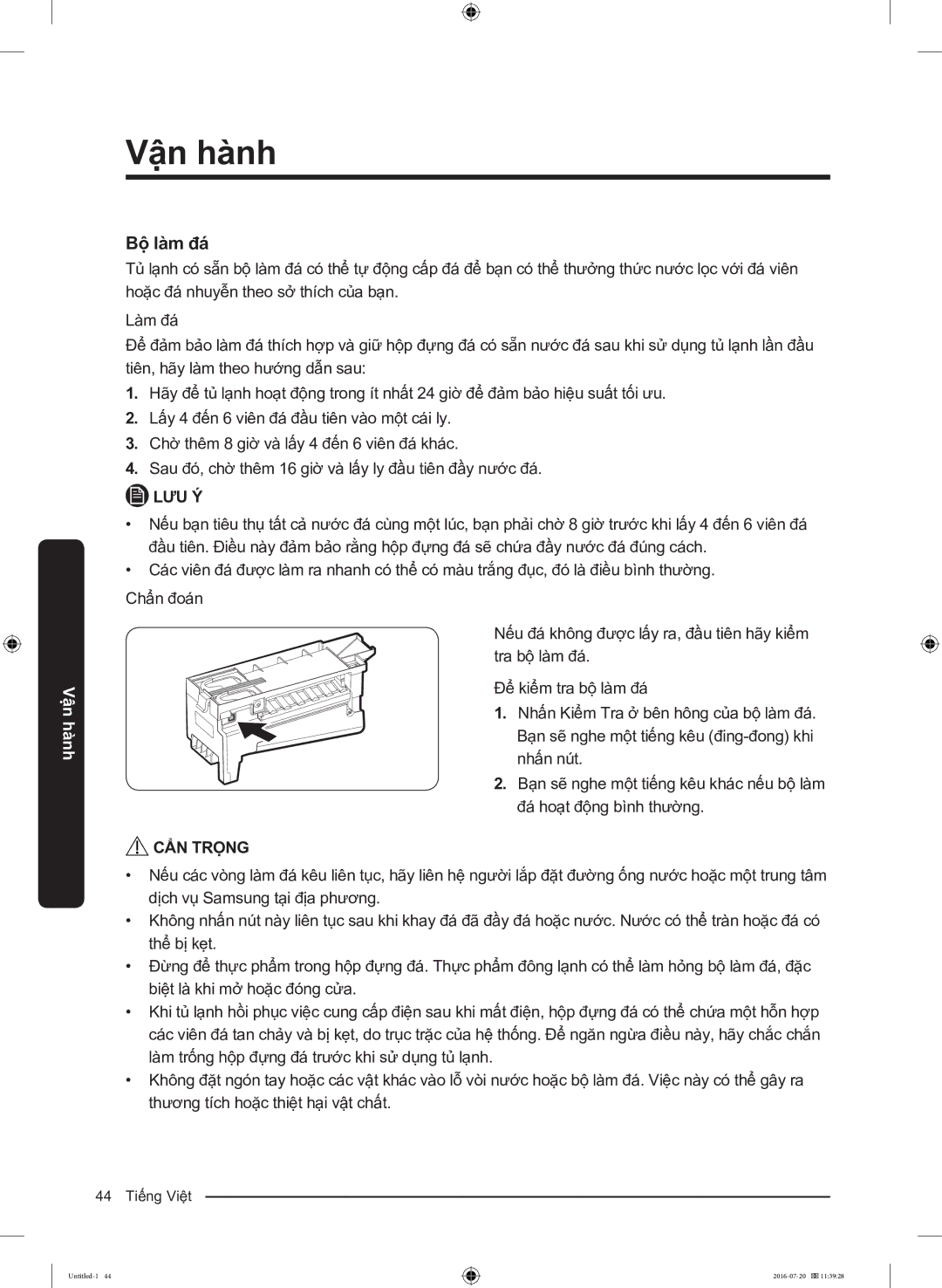 Samsung RF56K9041SG/SV manual Bộ làm đá 