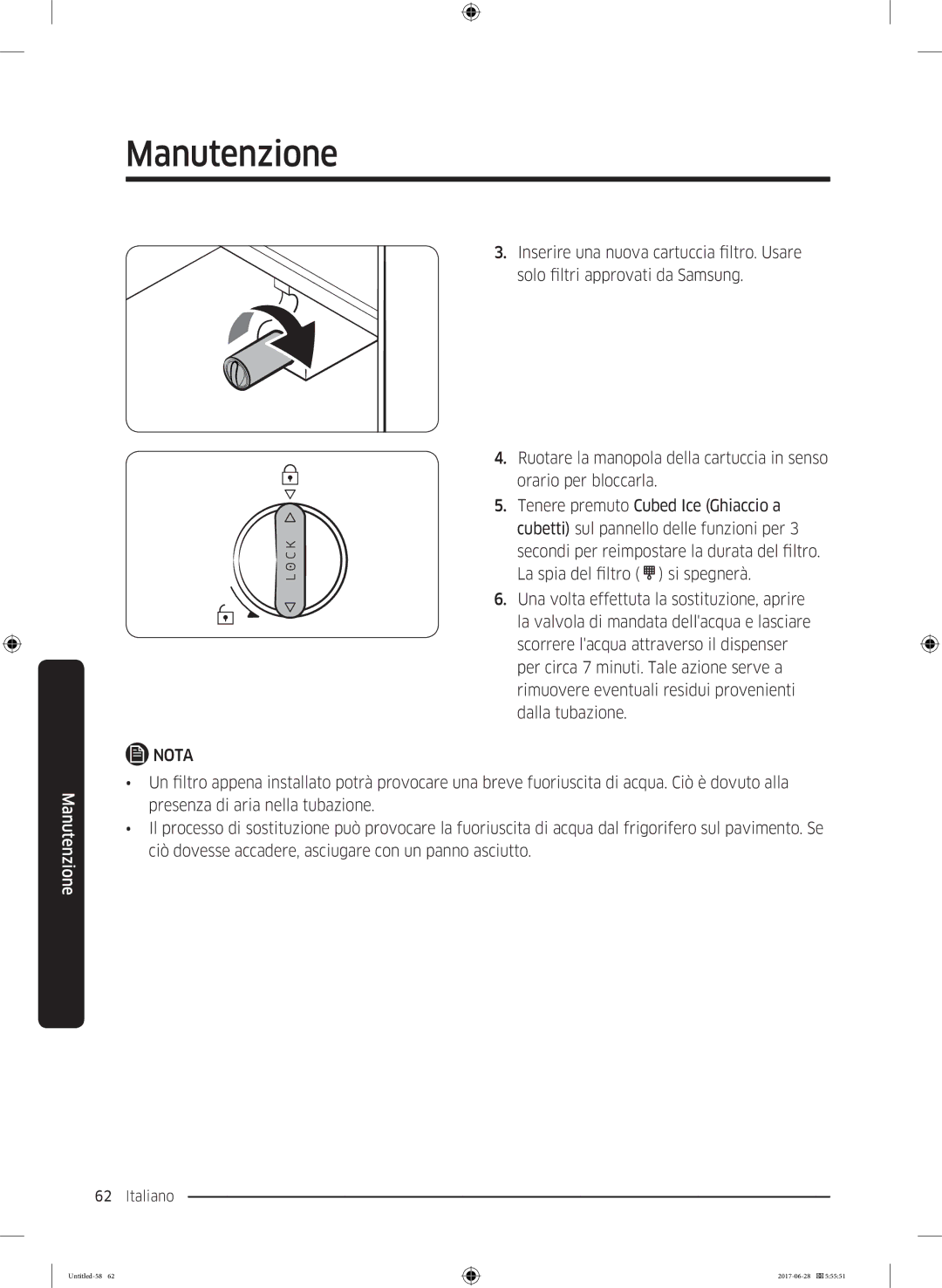 Samsung RF56K9041SR/ES manual Manutenzione 