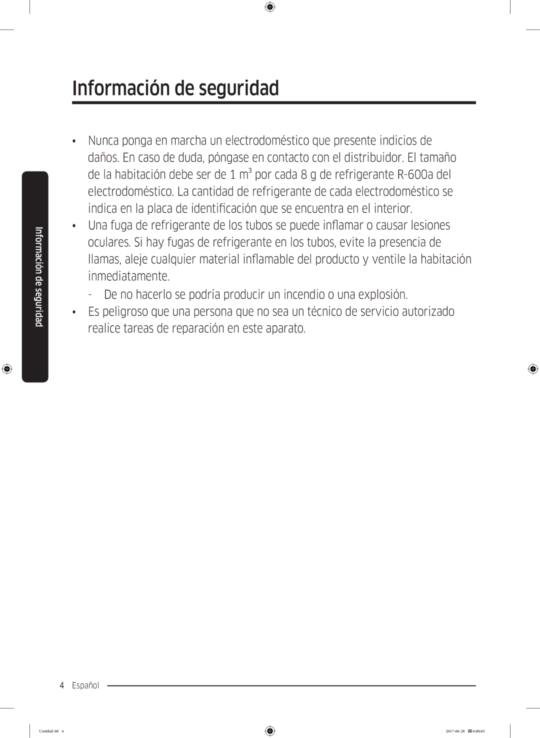 Samsung RF56K9041SR/ES manual Información de seguridad 