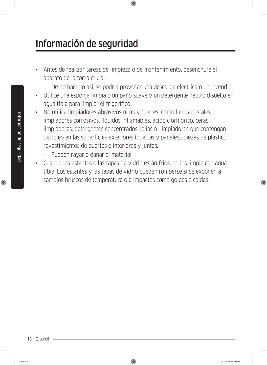 Samsung RF56K9041SR/ES manual Información de seguridad 