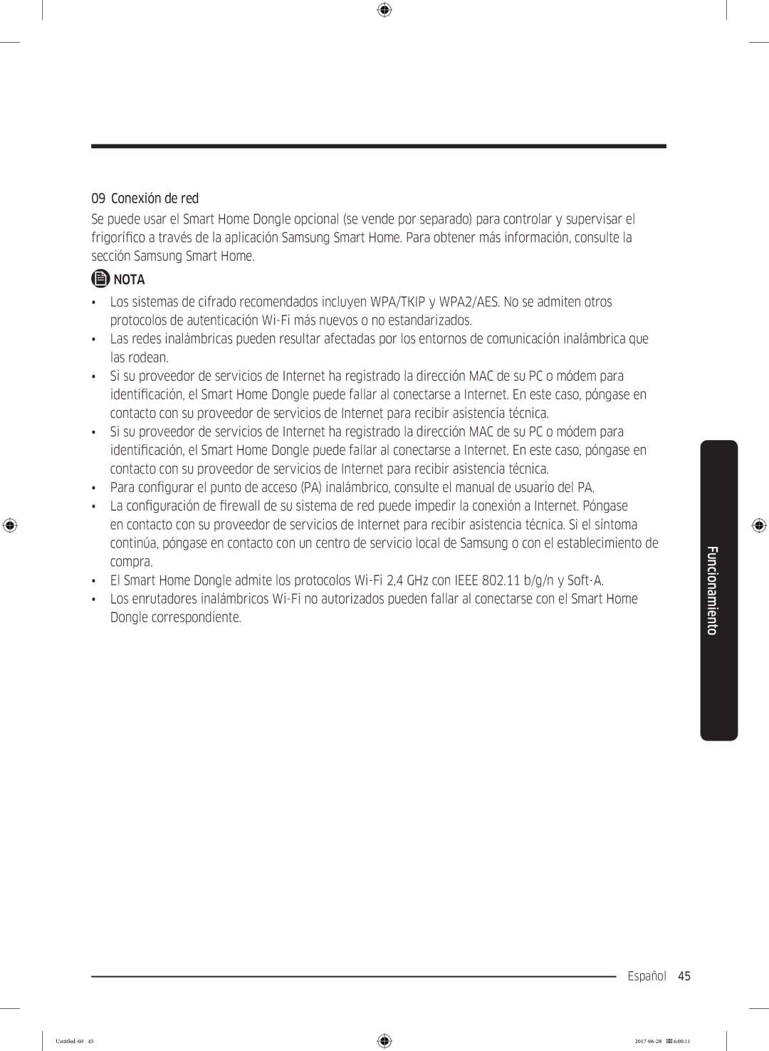 Samsung RF56K9041SR/ES manual Manual de usuario del PA, De firewall 