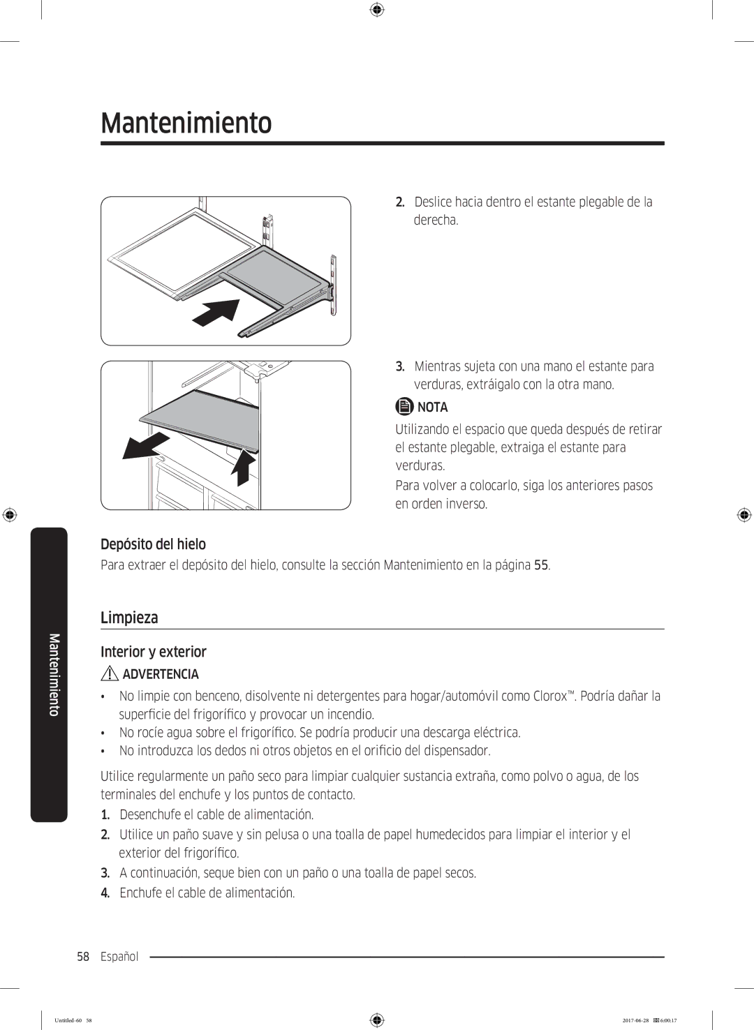 Samsung RF56K9041SR/ES manual Limpieza, Interior y exterior 