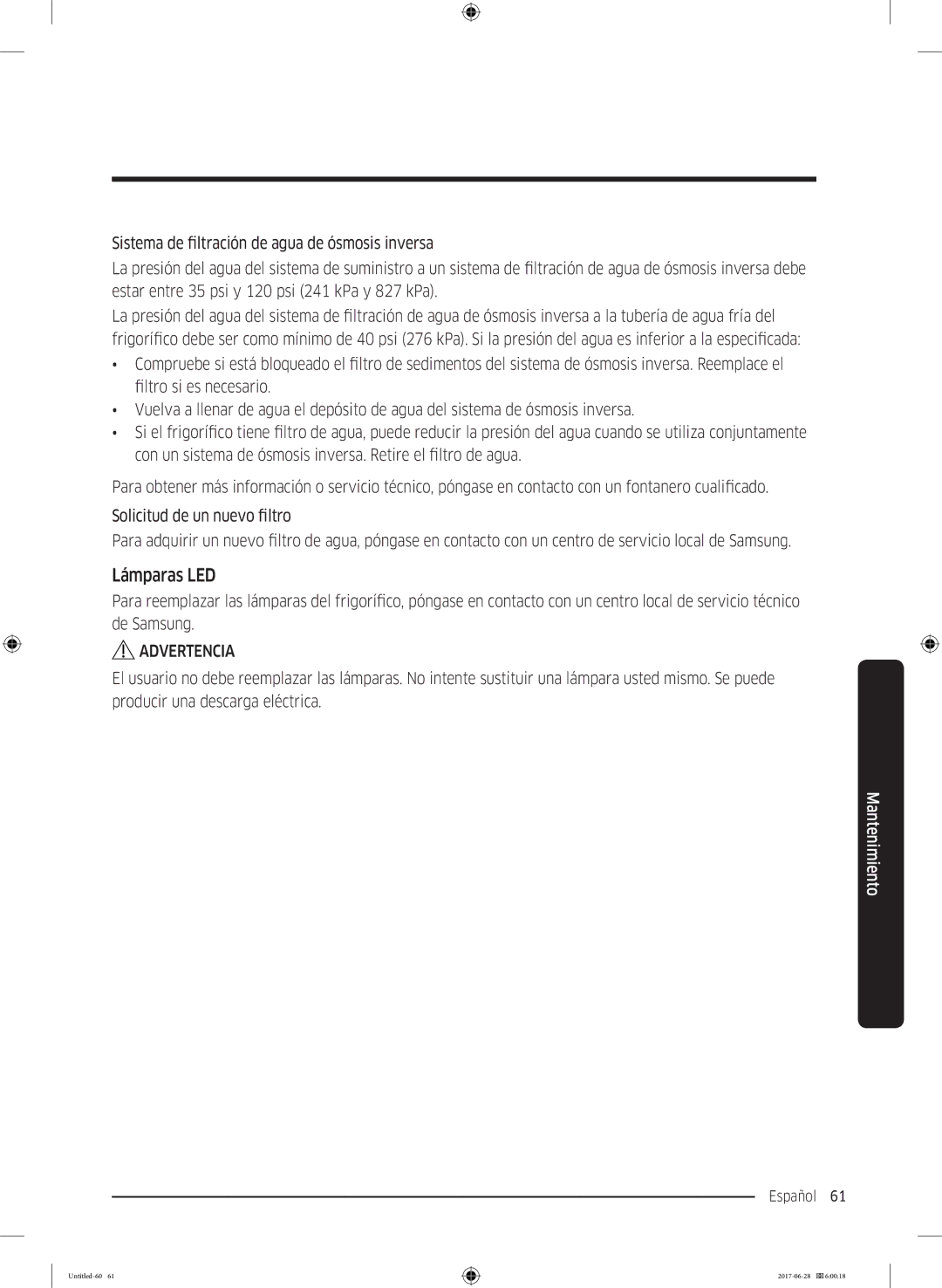 Samsung RF56K9041SR/ES manual Lámparas LED 