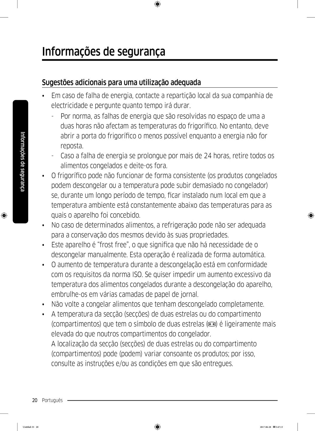 Samsung RF56K9041SR/ES manual Sugestões adicionais para uma utilização adequada 