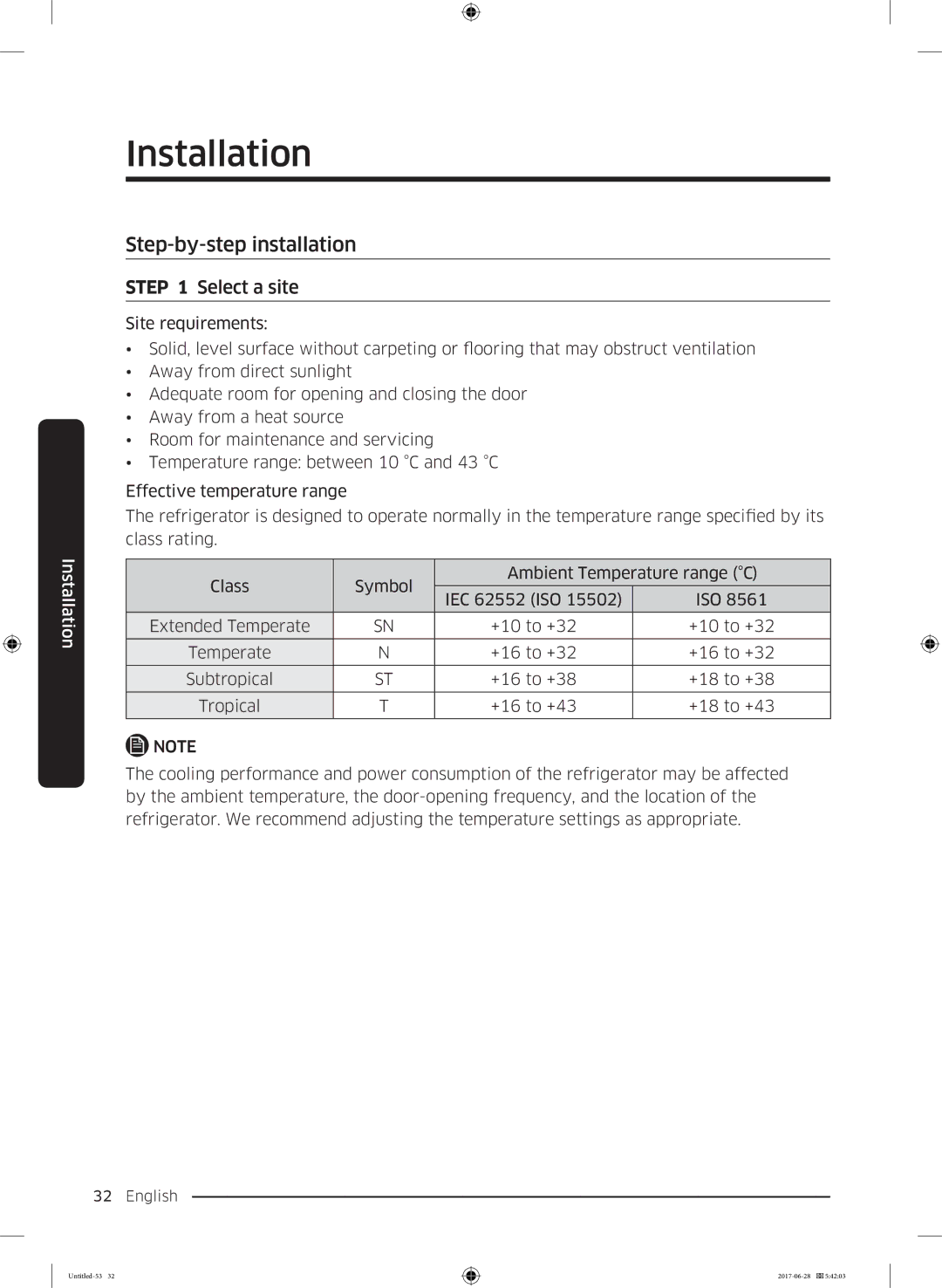 Samsung RF56K9041SR/ES manual Step-by-step installation, Select a site 