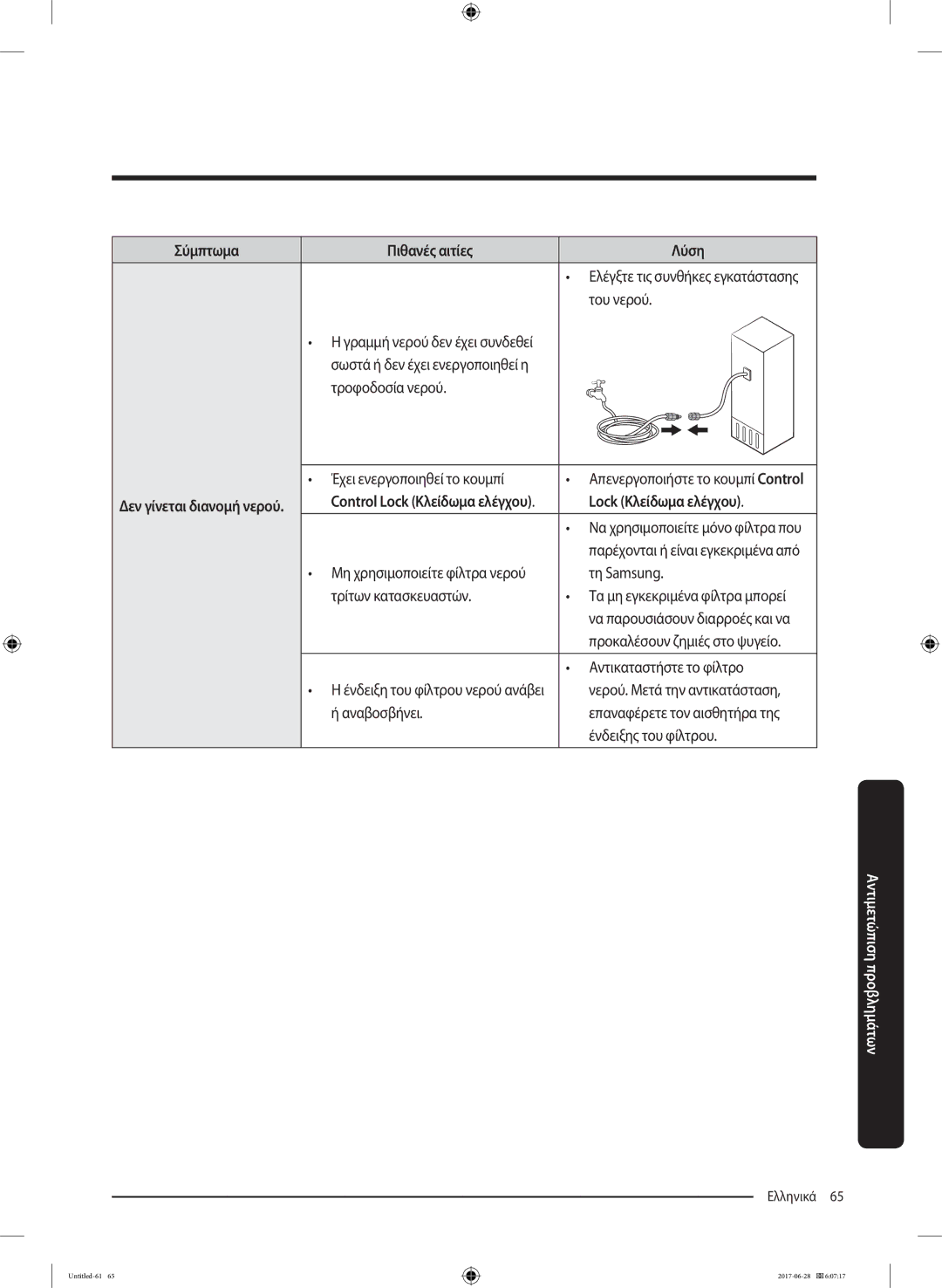 Samsung RF56K9041SR/ES manual Προκαλέσουν ζημιές στο ψυγείο, Αντικαταστήστε το φίλτρο 