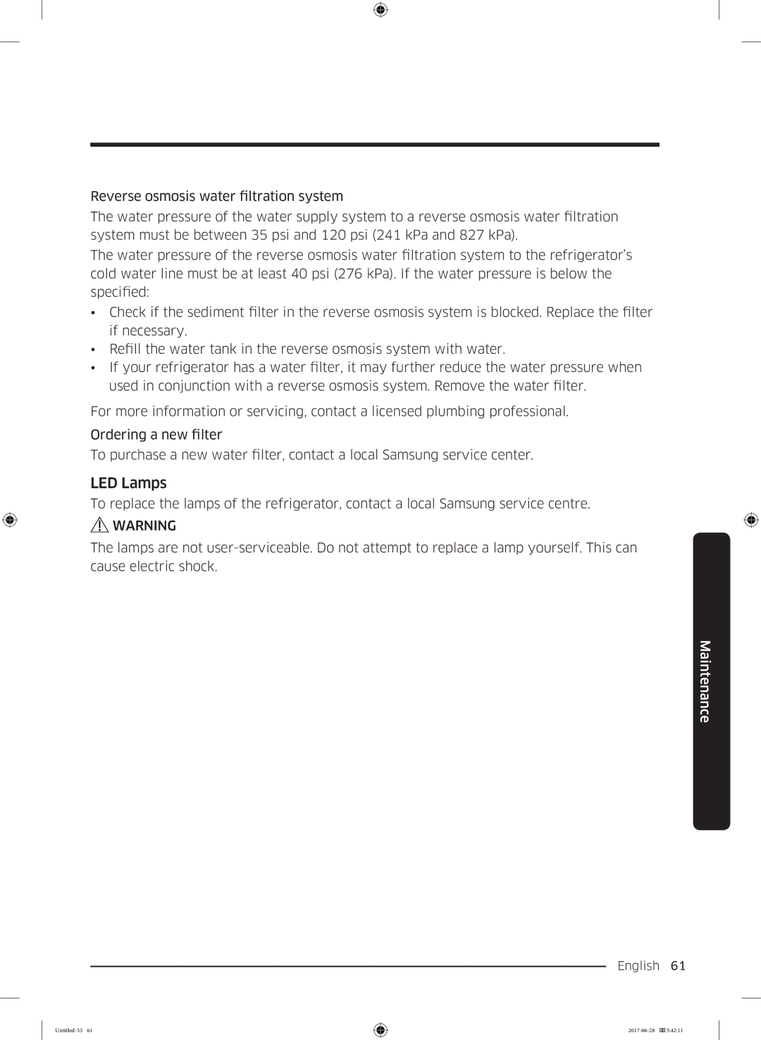 Samsung RF56K9041SR/ES manual LED Lamps 