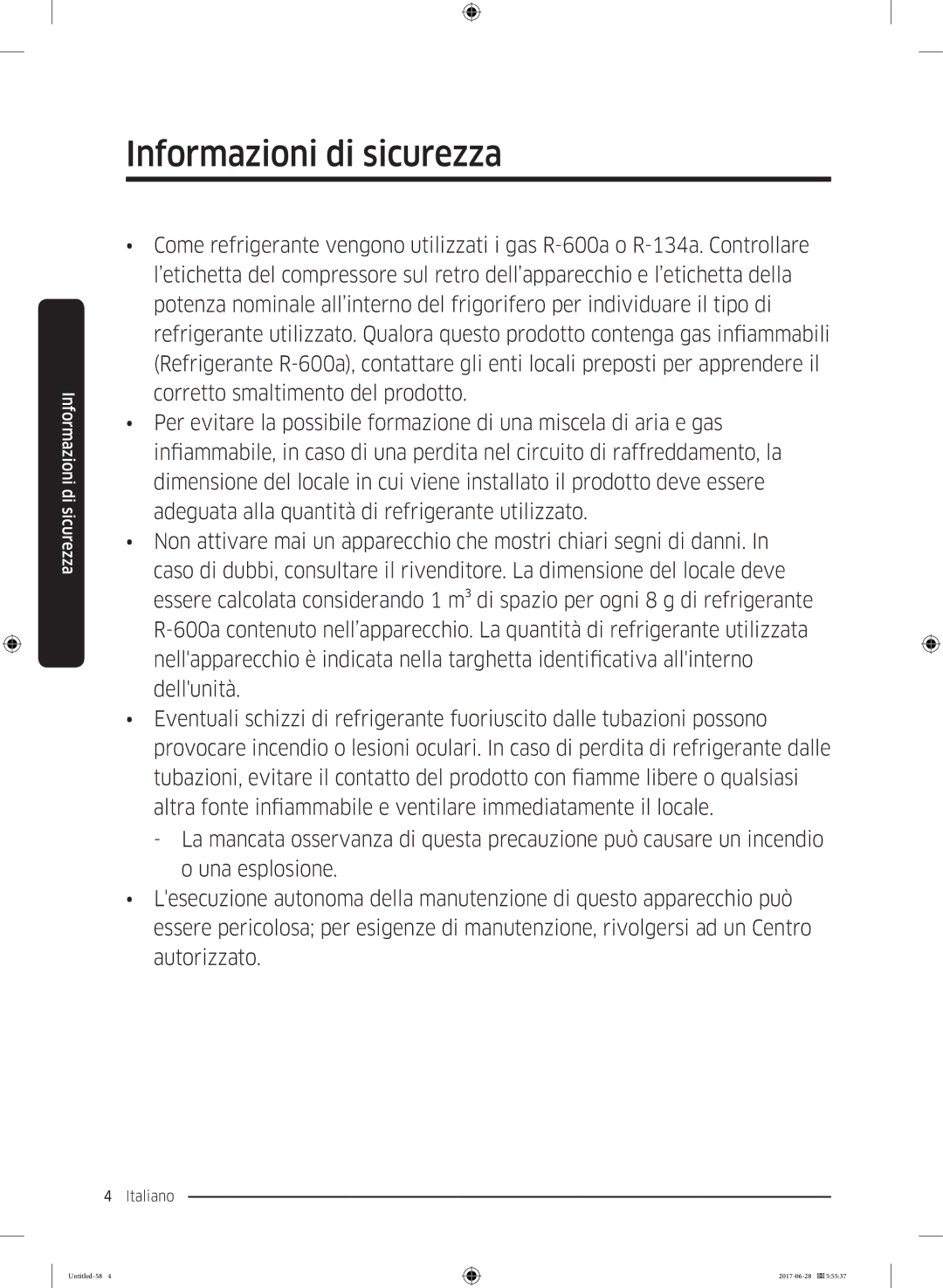 Samsung RF56K9041SR/ES manual Informazioni di sicurezza 