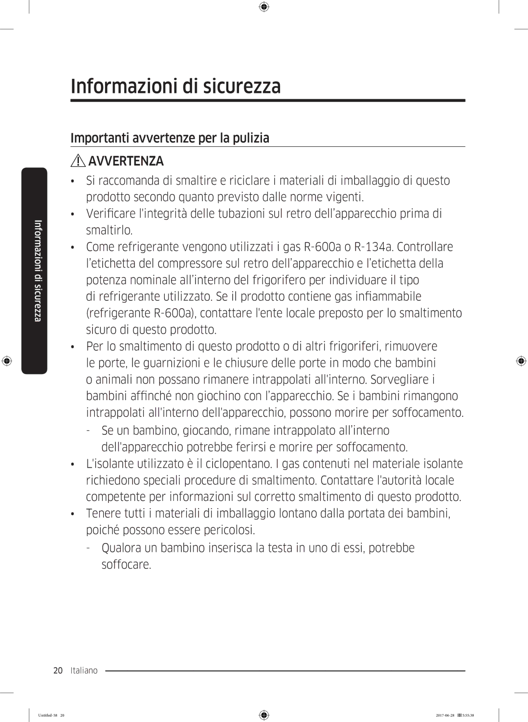 Samsung RF56K9041SR/ES manual Importanti avvertenze per la pulizia 