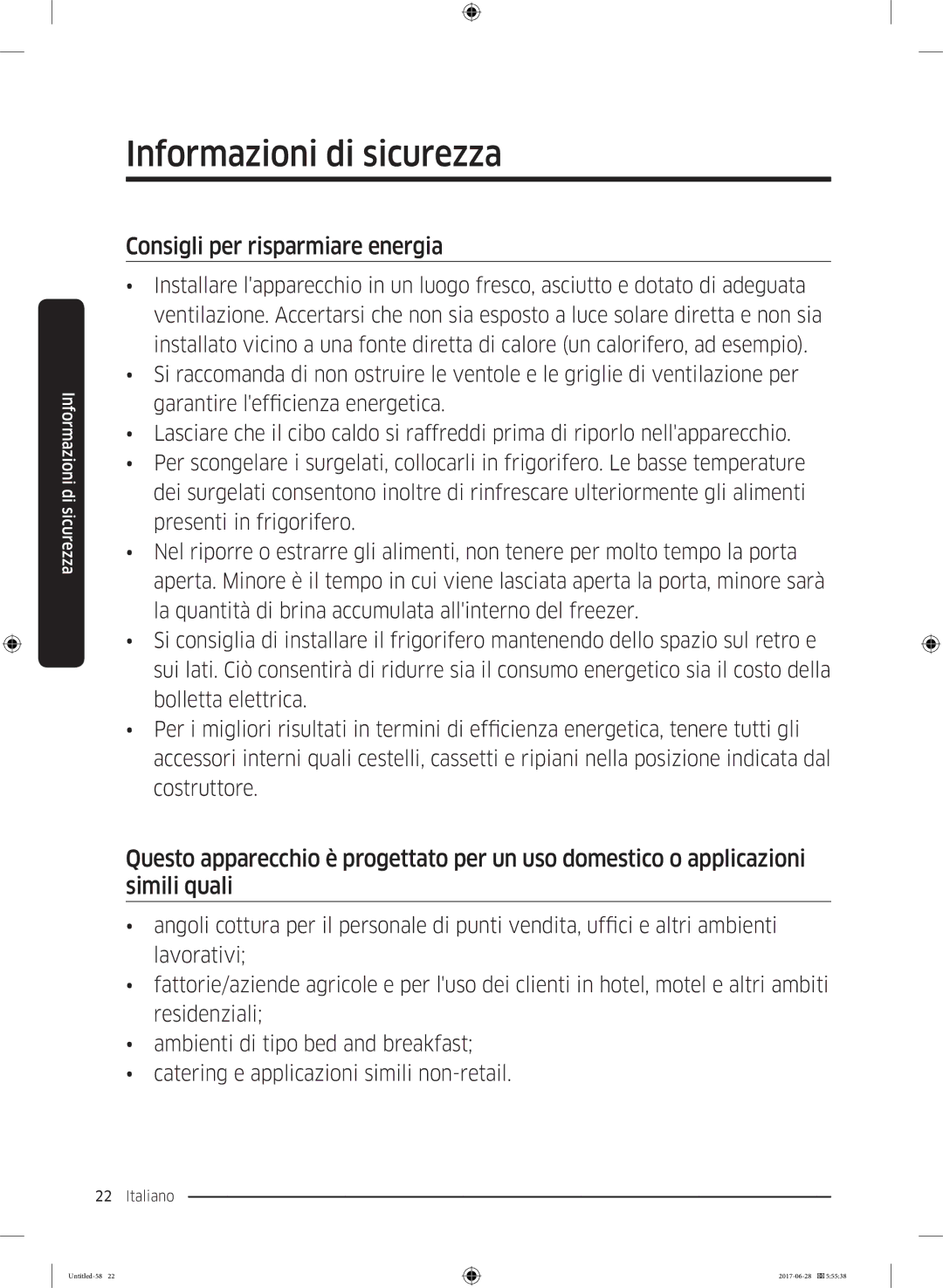 Samsung RF56K9041SR/ES manual Consigli per risparmiare energia 