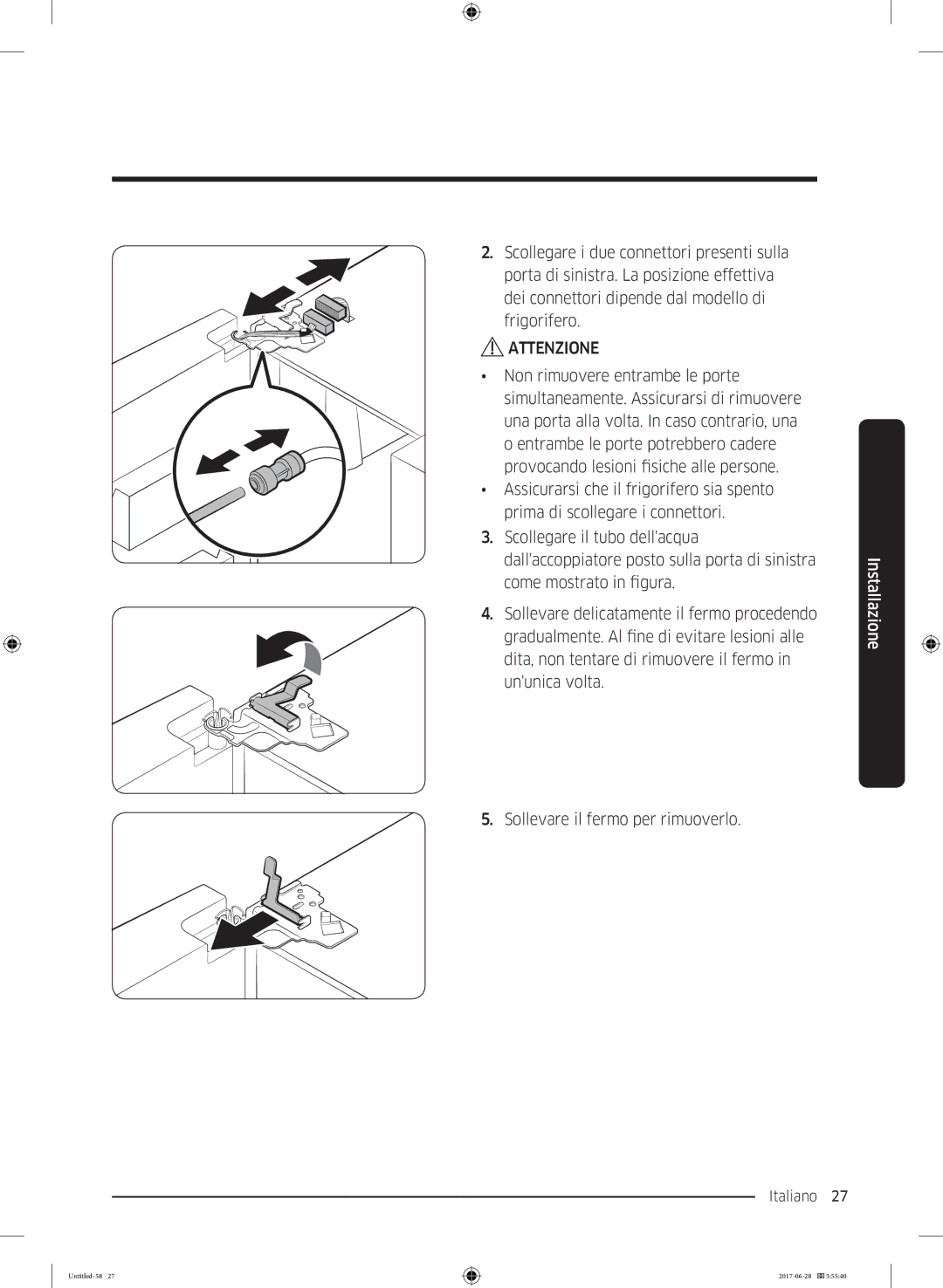 Samsung RF56K9041SR/ES manual Attenzione 