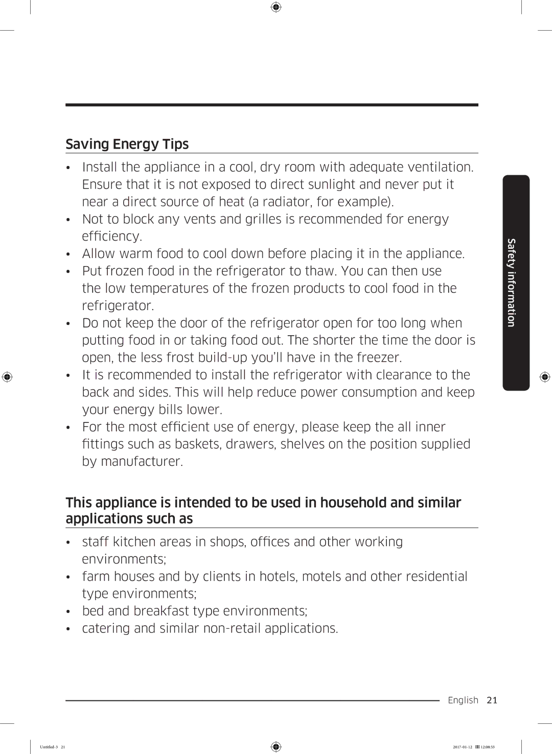 Samsung RF56K9540SR/EU manual Saving Energy Tips 