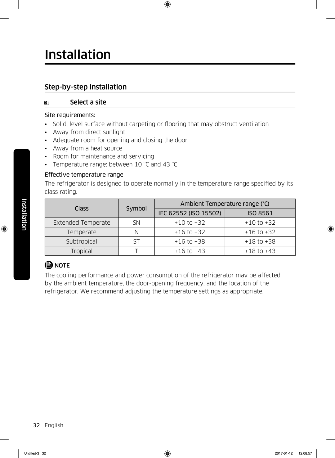 Samsung RF56K9540SR/EU manual Step-by-step installation, Select a site 