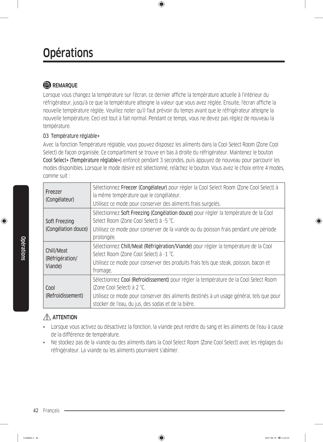 Samsung RF56M9380SG/EF La même température que le congélateur, Utilisez ce mode pour conserver des aliments frais surgelés 