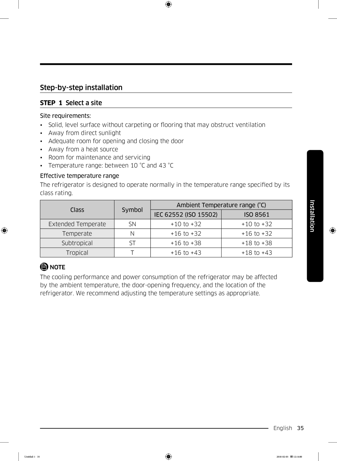 Samsung RF56N9740SR/EF manual Step-by-step installation, Select a site 