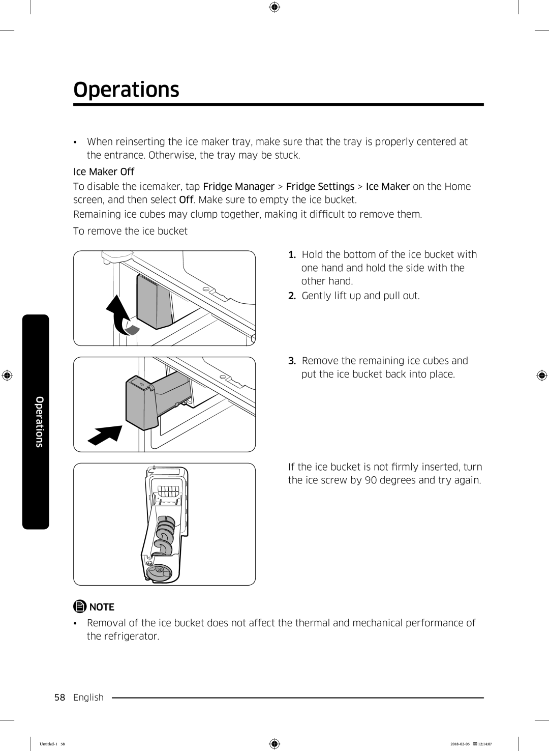 Samsung RF56N9740SR/EF manual Operations 