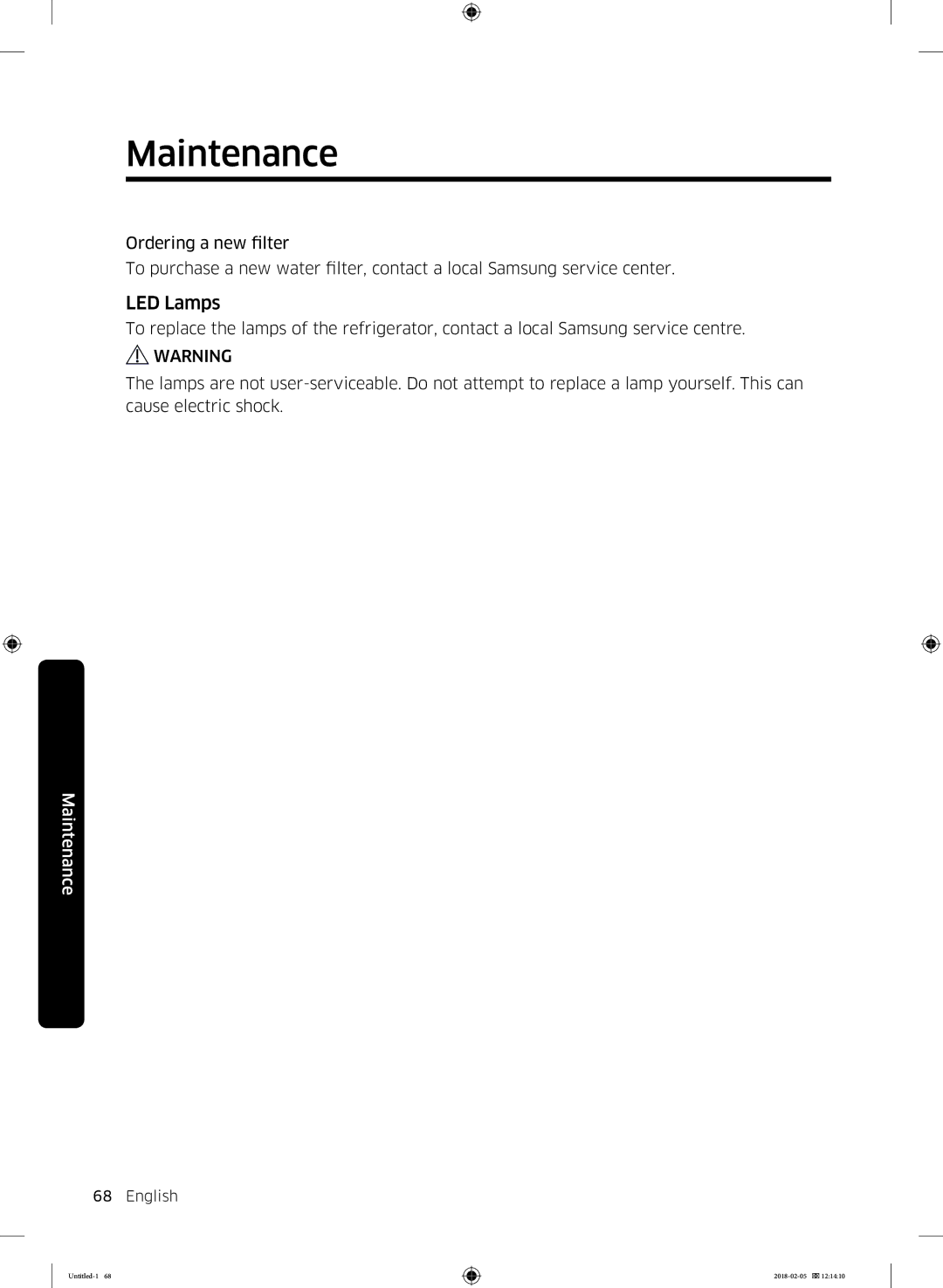 Samsung RF56N9740SR/EF manual LED Lamps 