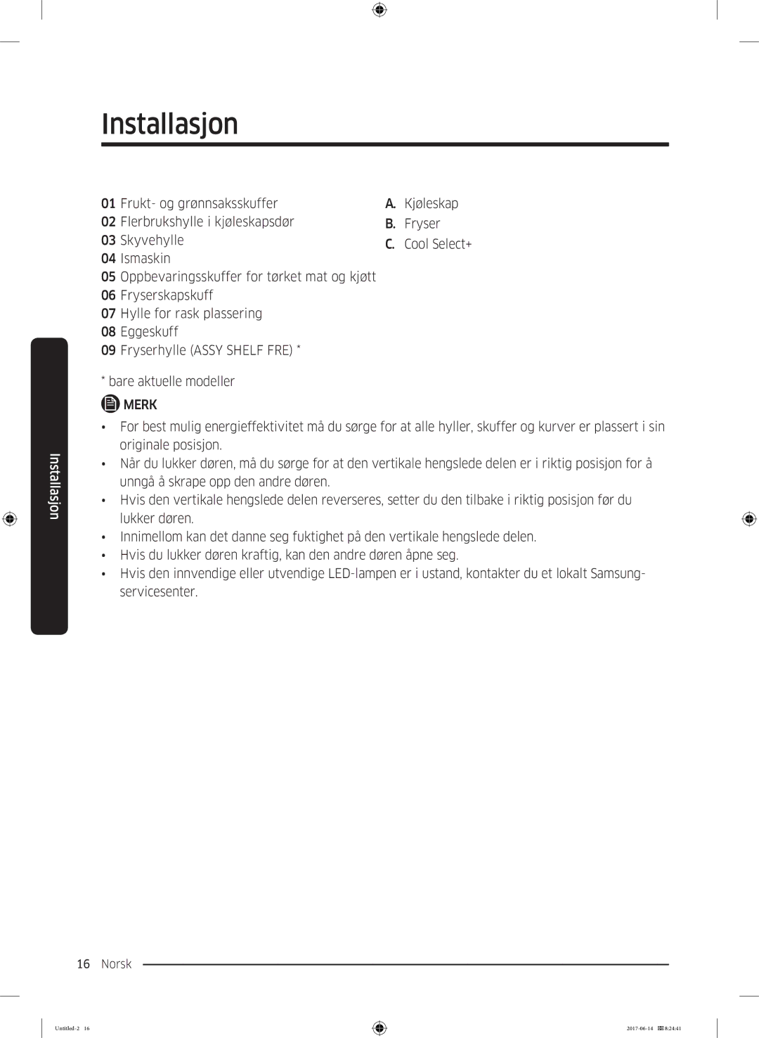 Samsung RF60J9020WZ/EE manual Cool Select+ 