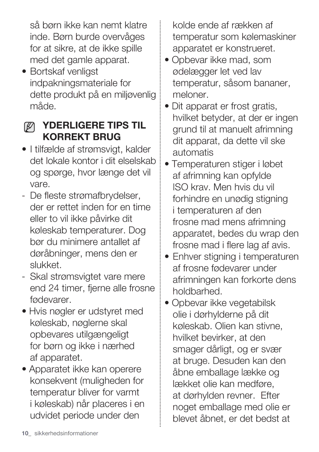 Samsung RF62HEPN1/XEE, RF62QEPN1/XEE manual Yderligere Tips TIL Korrekt Brug 