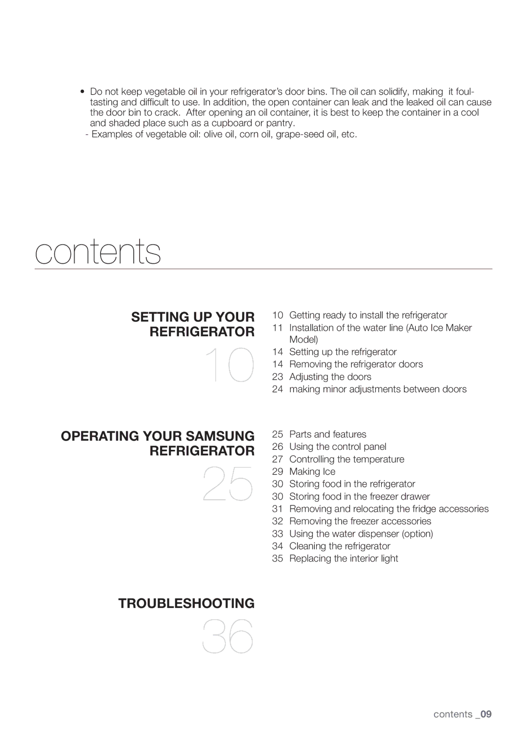 Samsung RF62HEPN1/XEF, RF67DEPN1/SML, RF67DESW1/SML manual Contents 