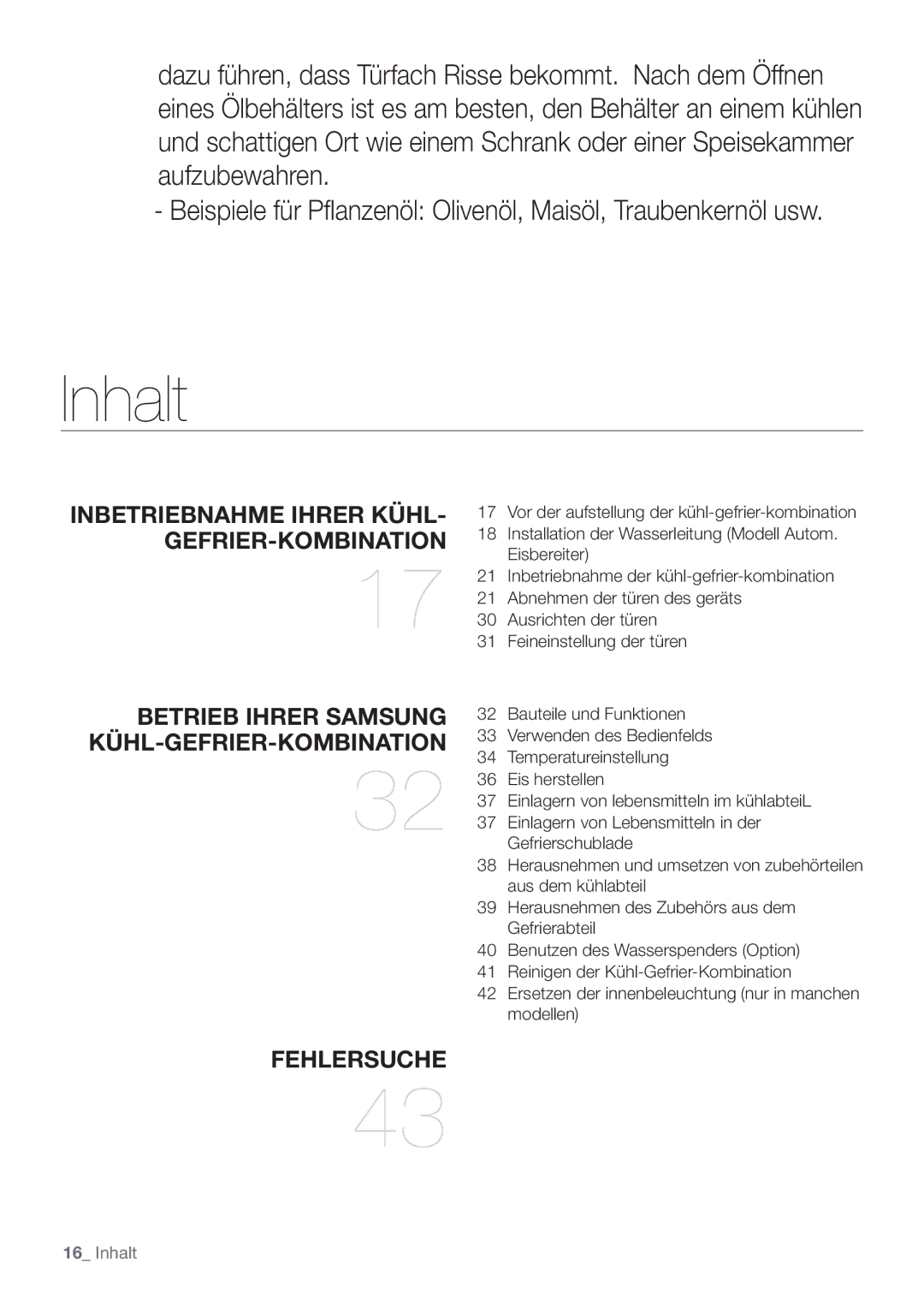 Samsung RF62HEPN1/XEF manual Inhalt 