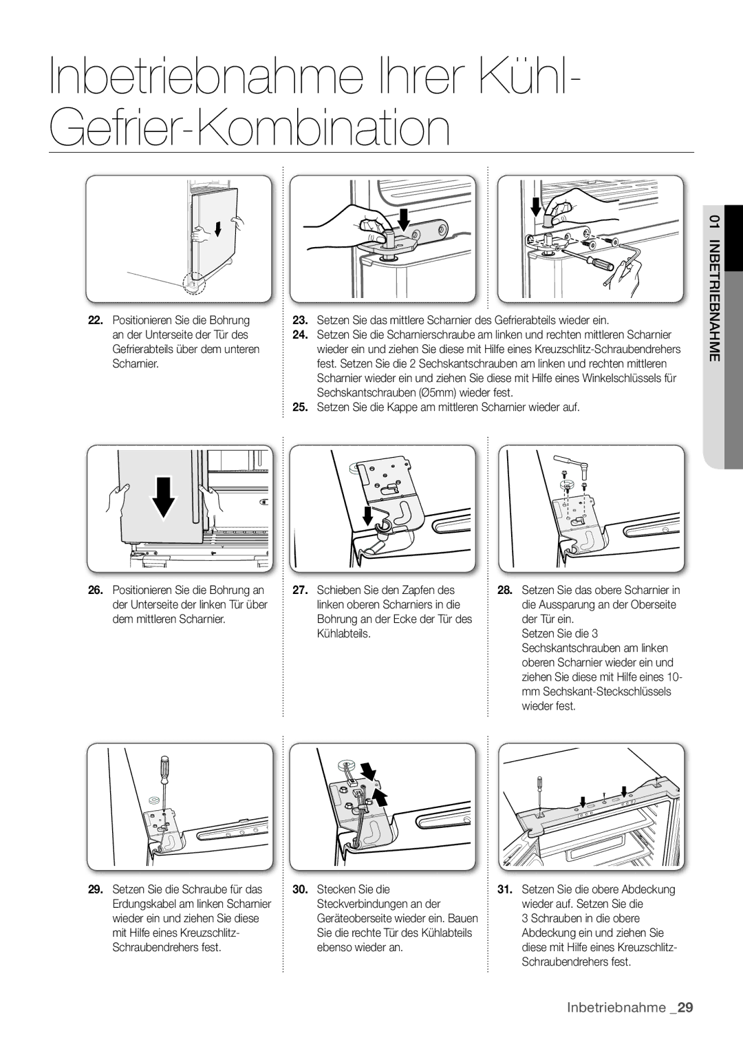 Samsung RF62HEPN1/XEF manual 01nbetriebnahme 