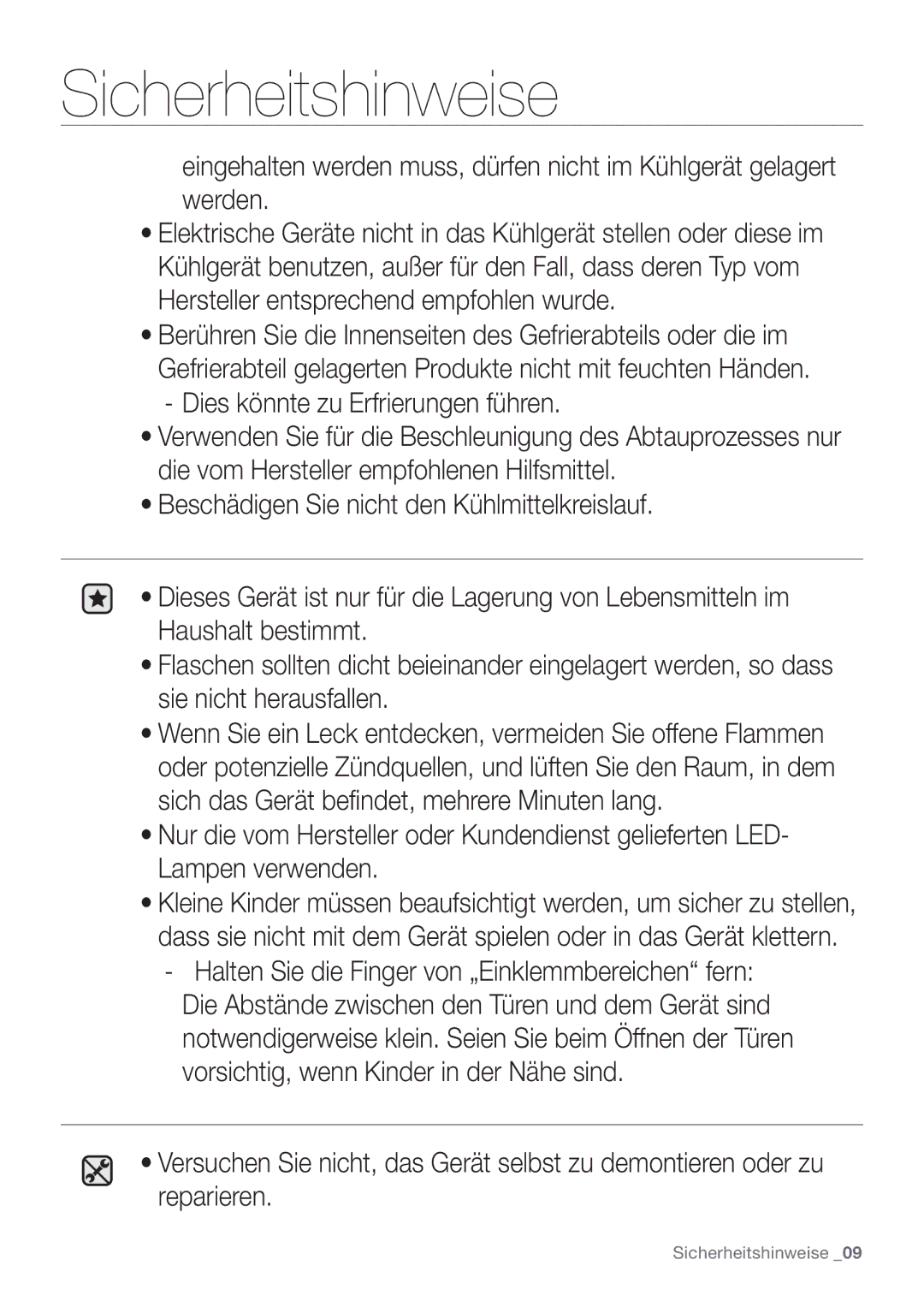 Samsung RF62HEPN1/XEF manual Dies könnte zu Erfrierungen führen 