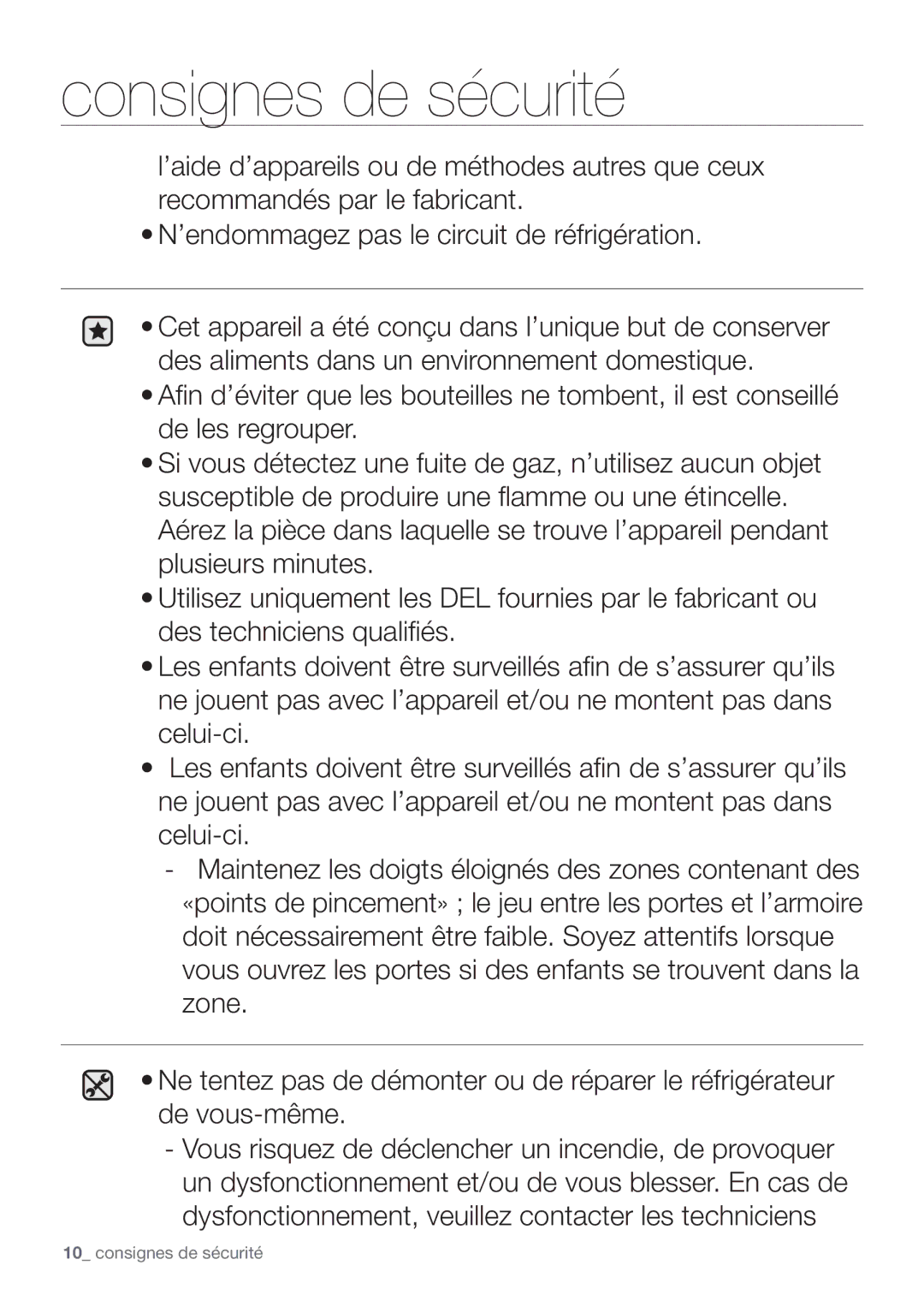 Samsung RF62QEPN1/XEF, RF62HEPN1/XEF manual Consignes de sécurité 