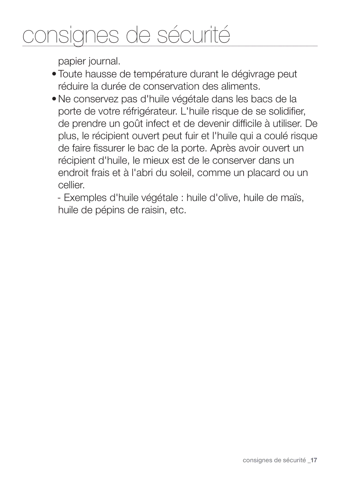 Samsung RF62HEPN1/XEF, RF62QEPN1/XEF manual Consignes de sécurité 