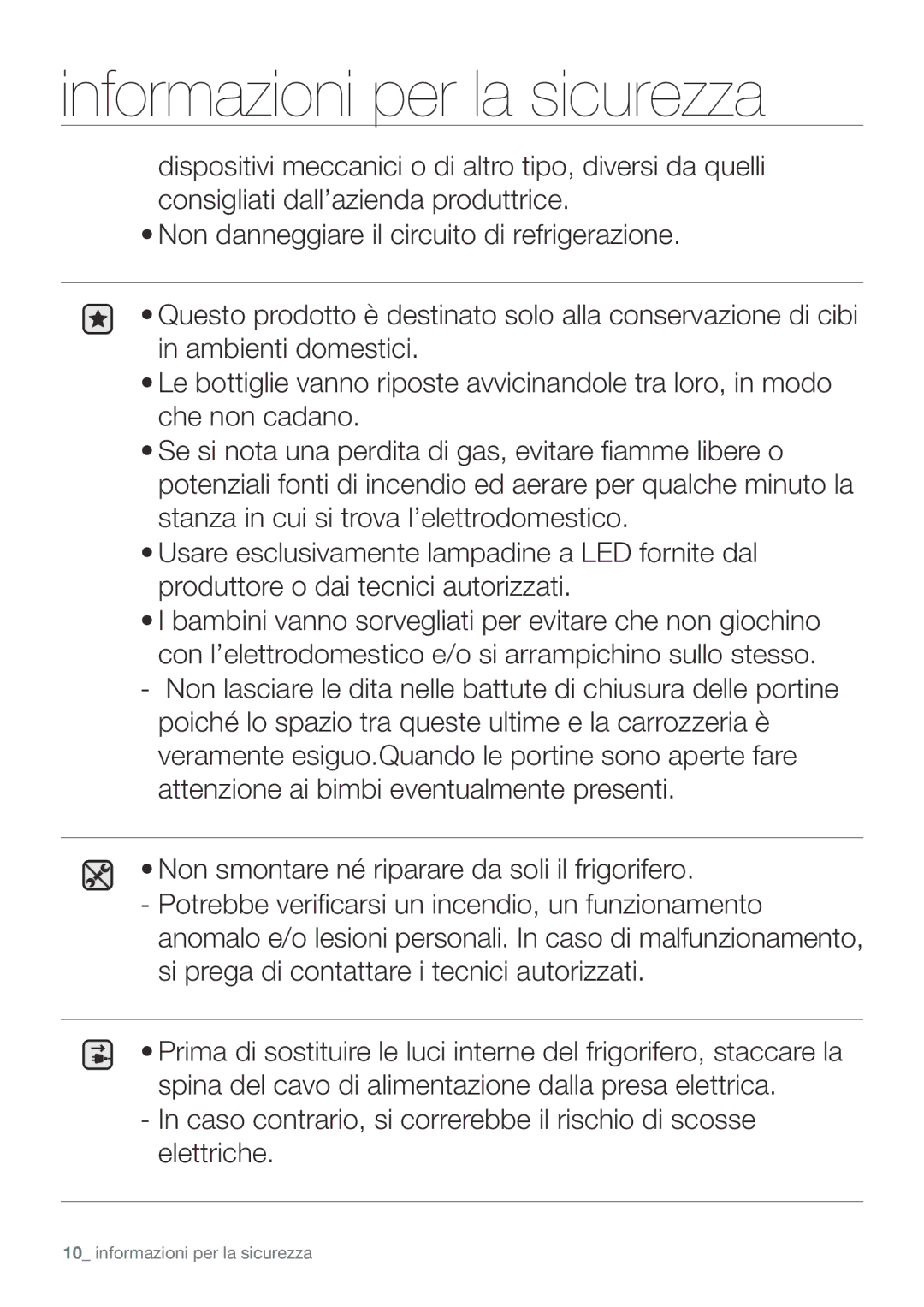 Samsung RF62UBRS1/XES, RF67VBPN1/XES, RF62UBPN1/XES manual Informazioni per la sicurezza 