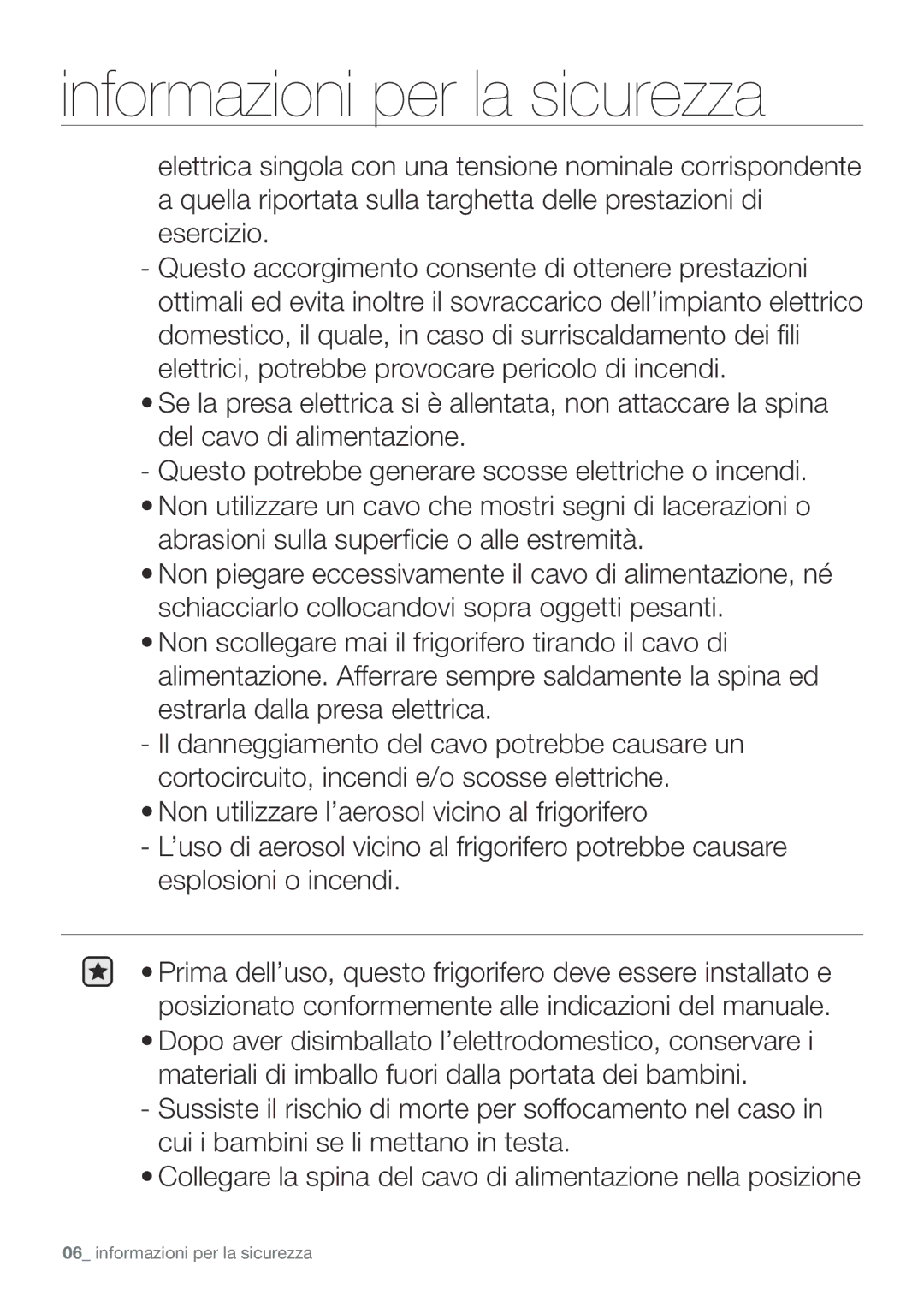 Samsung RF67VBPN1/XES, RF62UBRS1/XES, RF62UBPN1/XES manual Informazioni per la sicurezza 