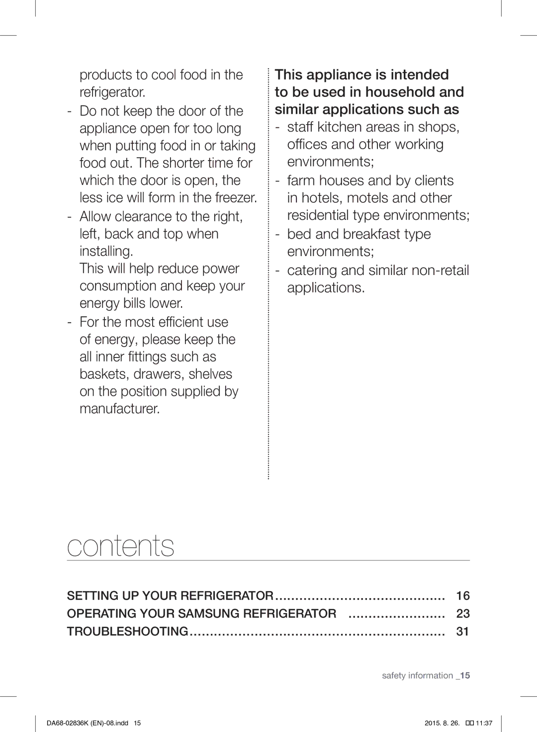 Samsung RF858VALASL/EU manual Contents 