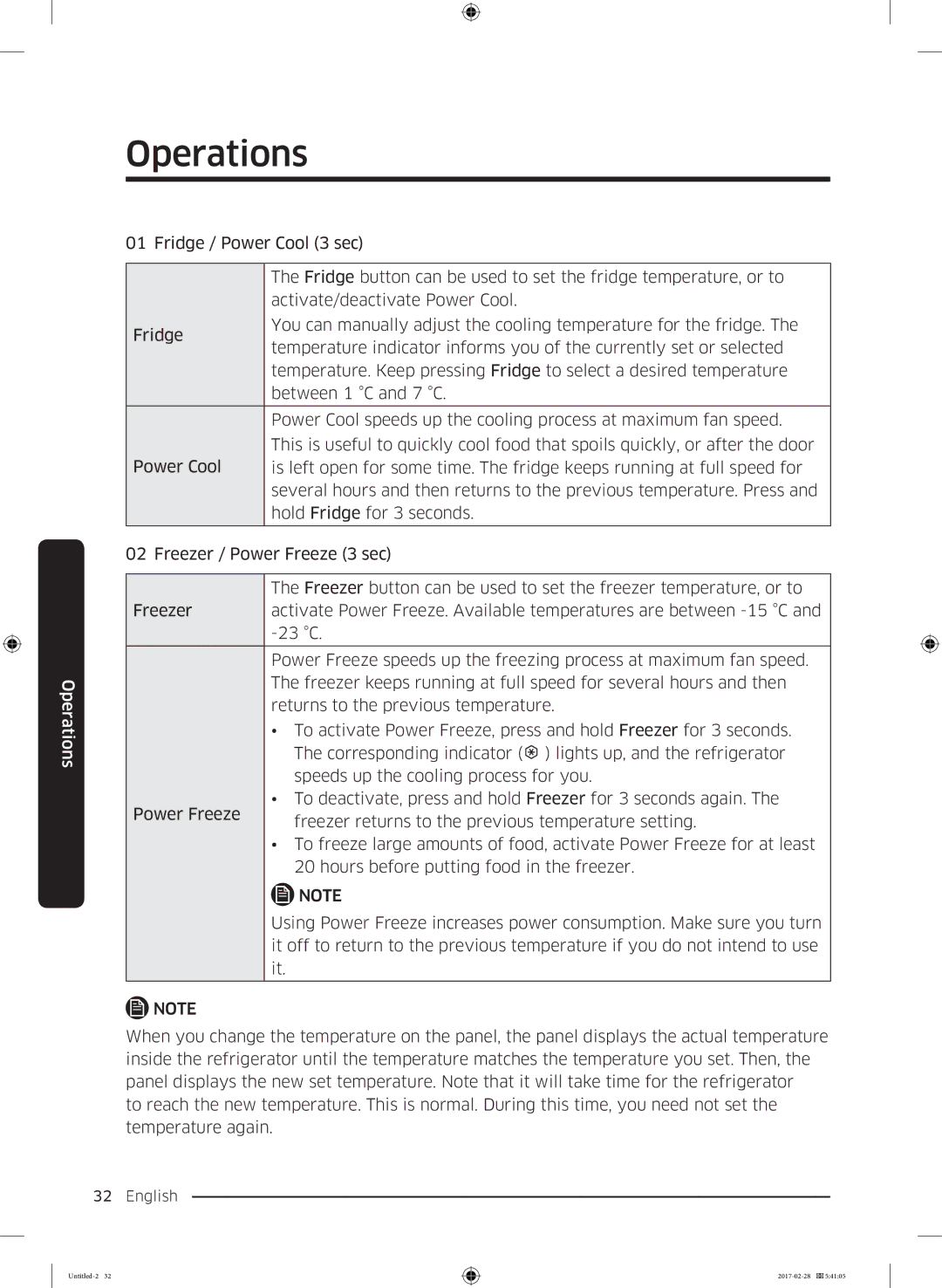 Samsung RF85K9002SR/ML manual Operations 