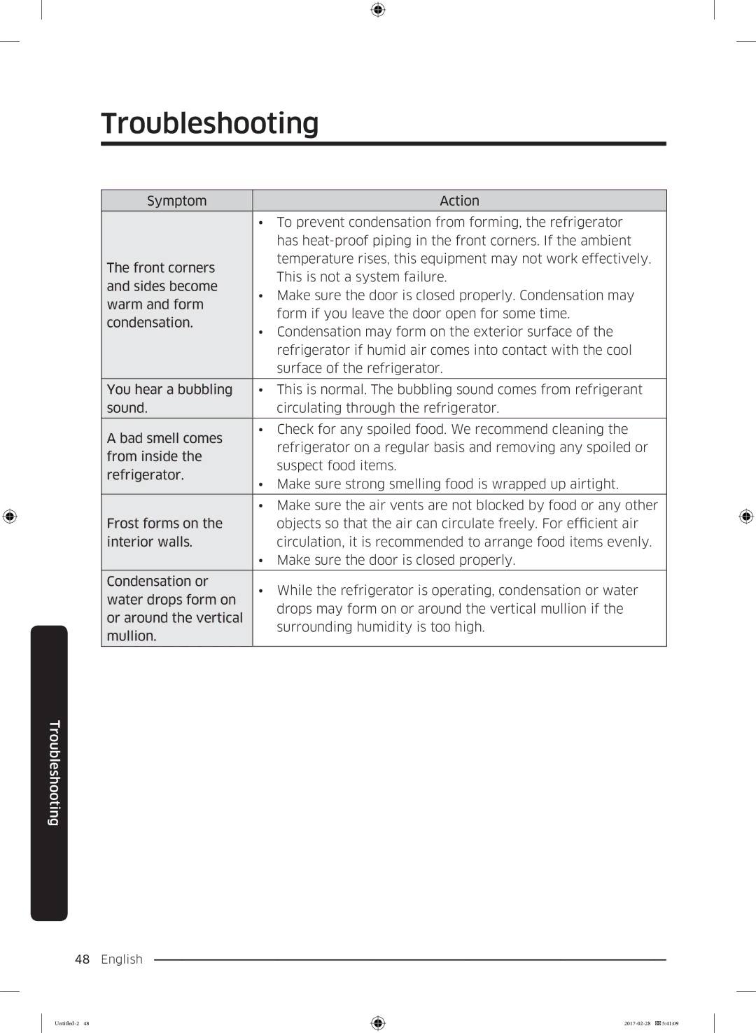 Samsung RF85K9002SR/ML manual Troubleshooting 